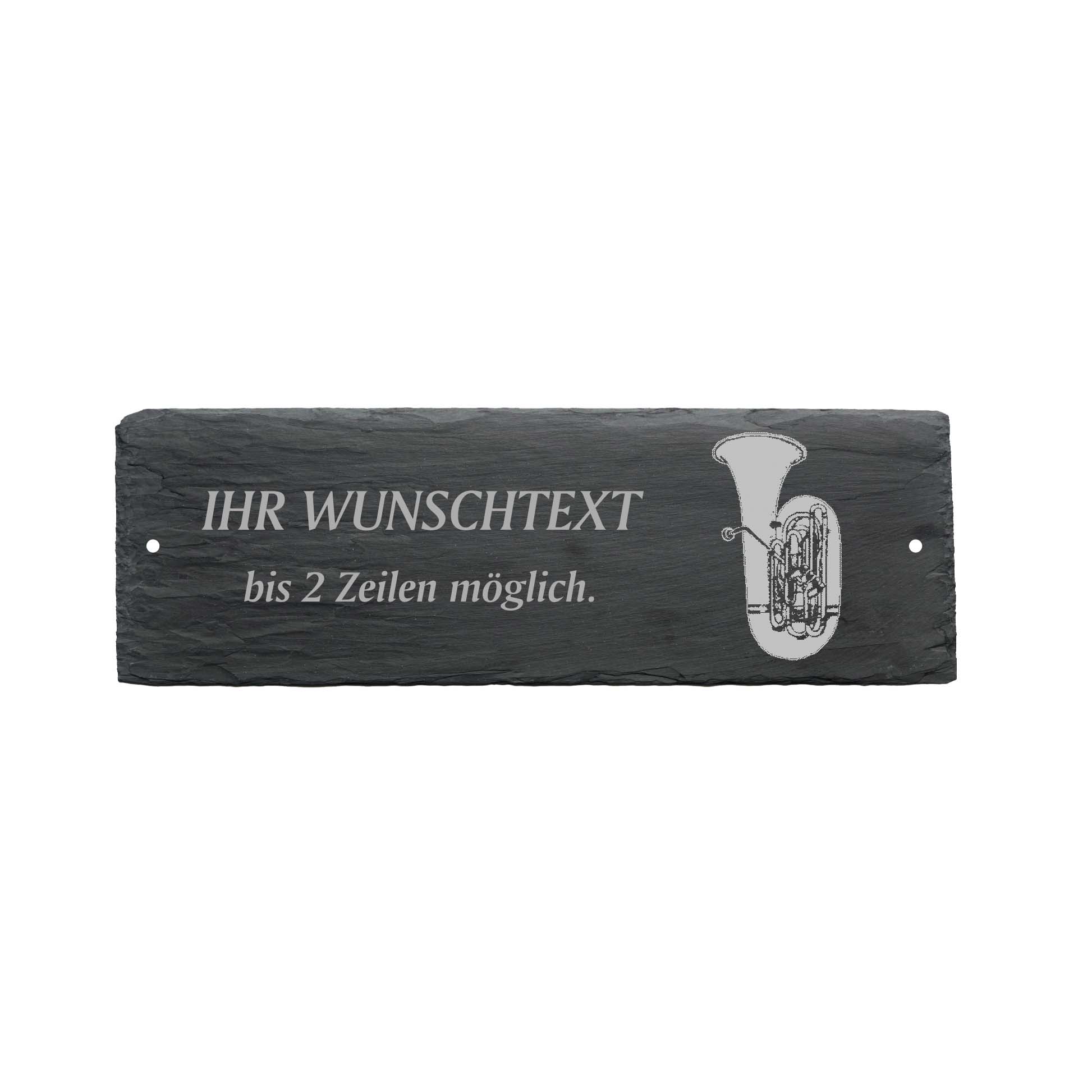 Türschild « TUBA » ca. 22 x 8 cm - aus Schiefer