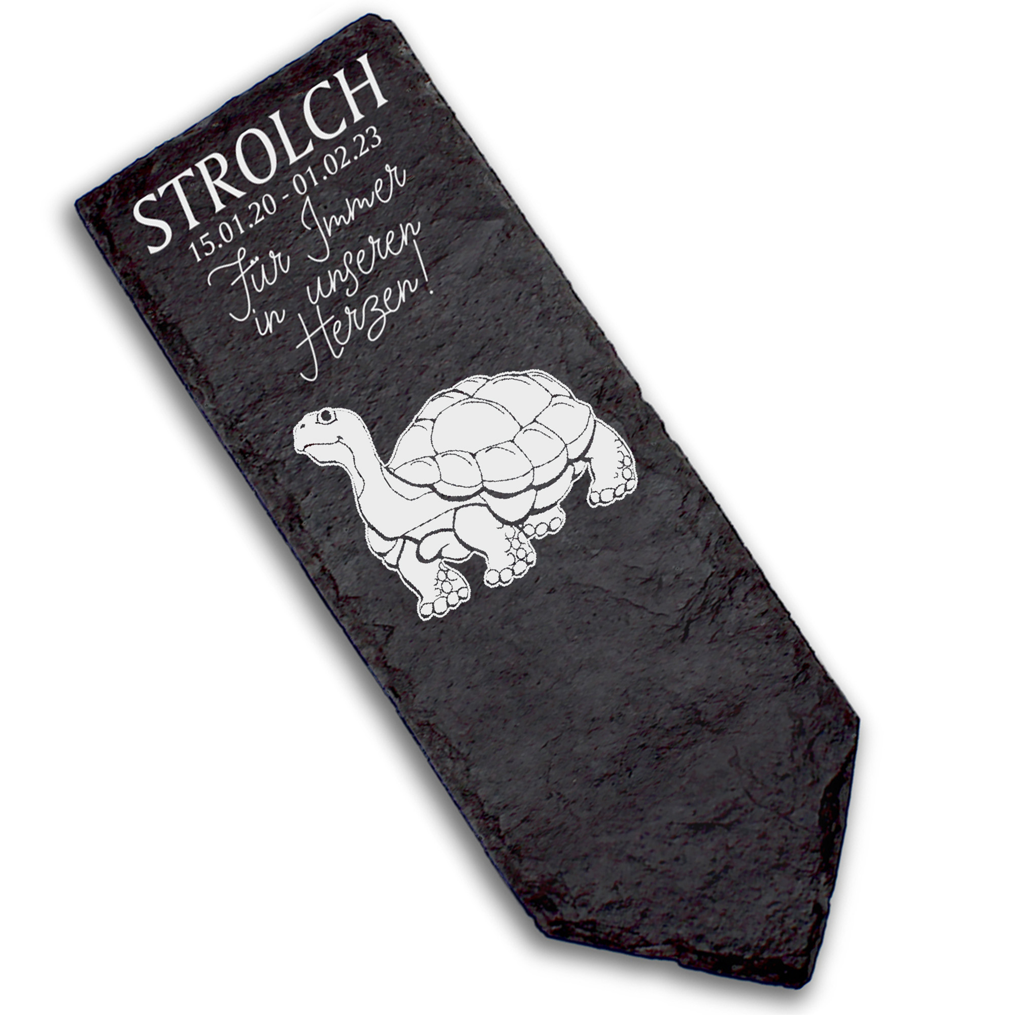 Grabstecker Grabschmuck Grabstein - Schildkröte - Personalisiert Grab Deko 8 x 22 cm Grabdekoration