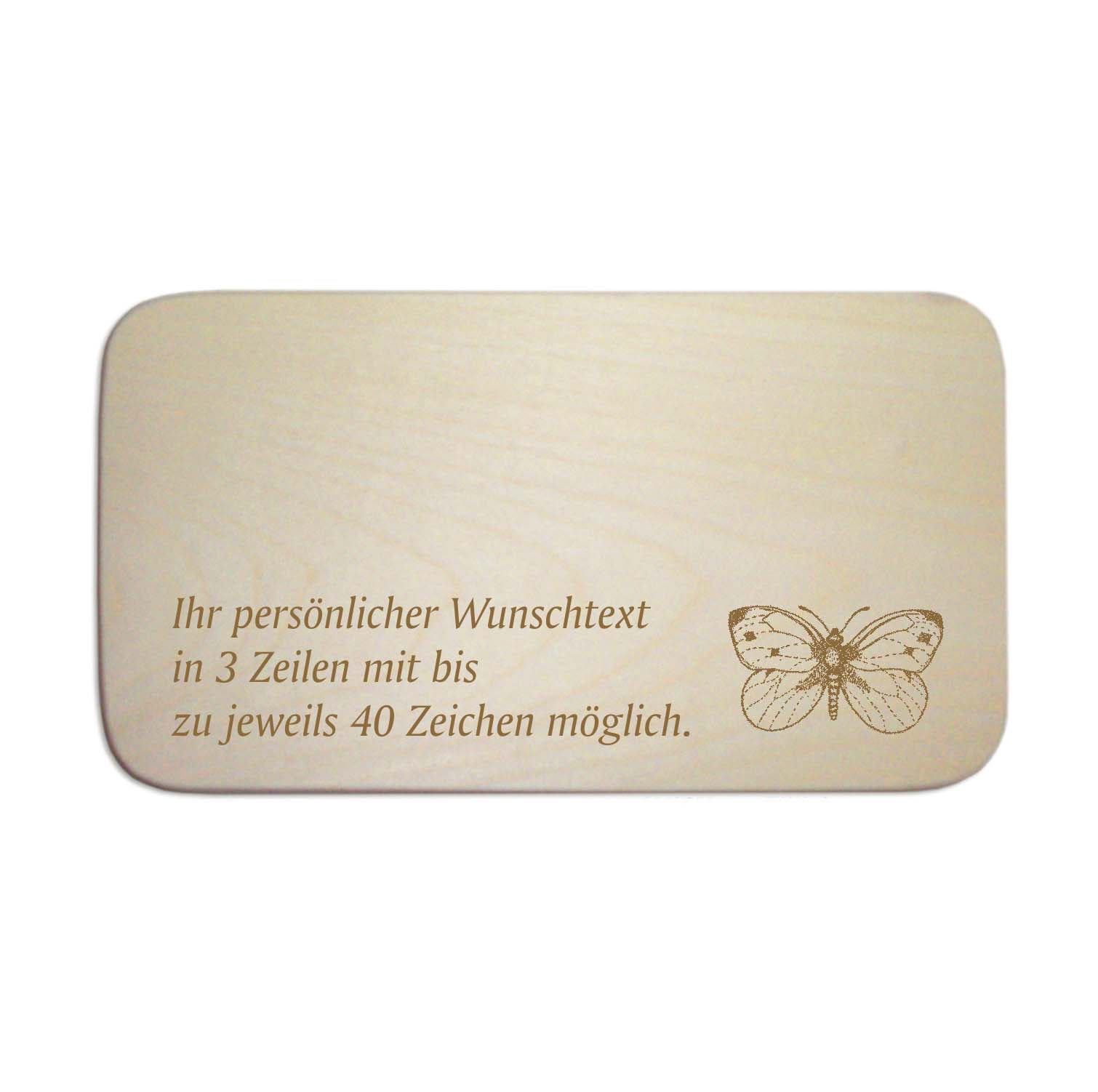 Frühstücksbrettchen « SCHMETTERLING » für Kinder - mit Wunschgravur