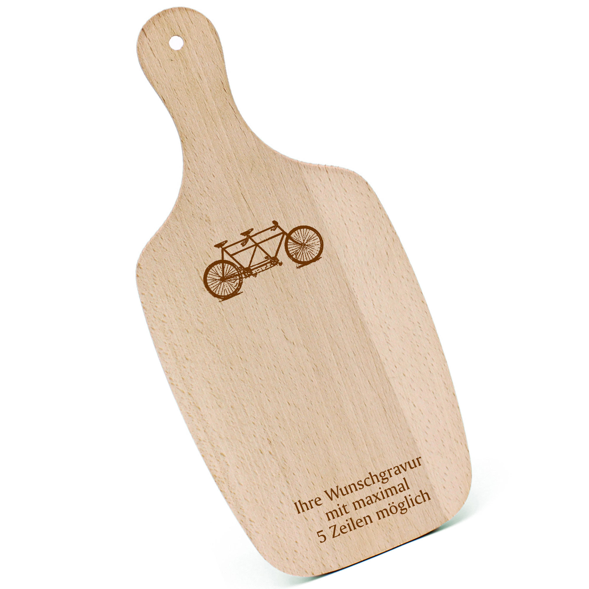 Schneidebrett Frühstücksbrettchen - Tandem - mit Griff 330x150mm