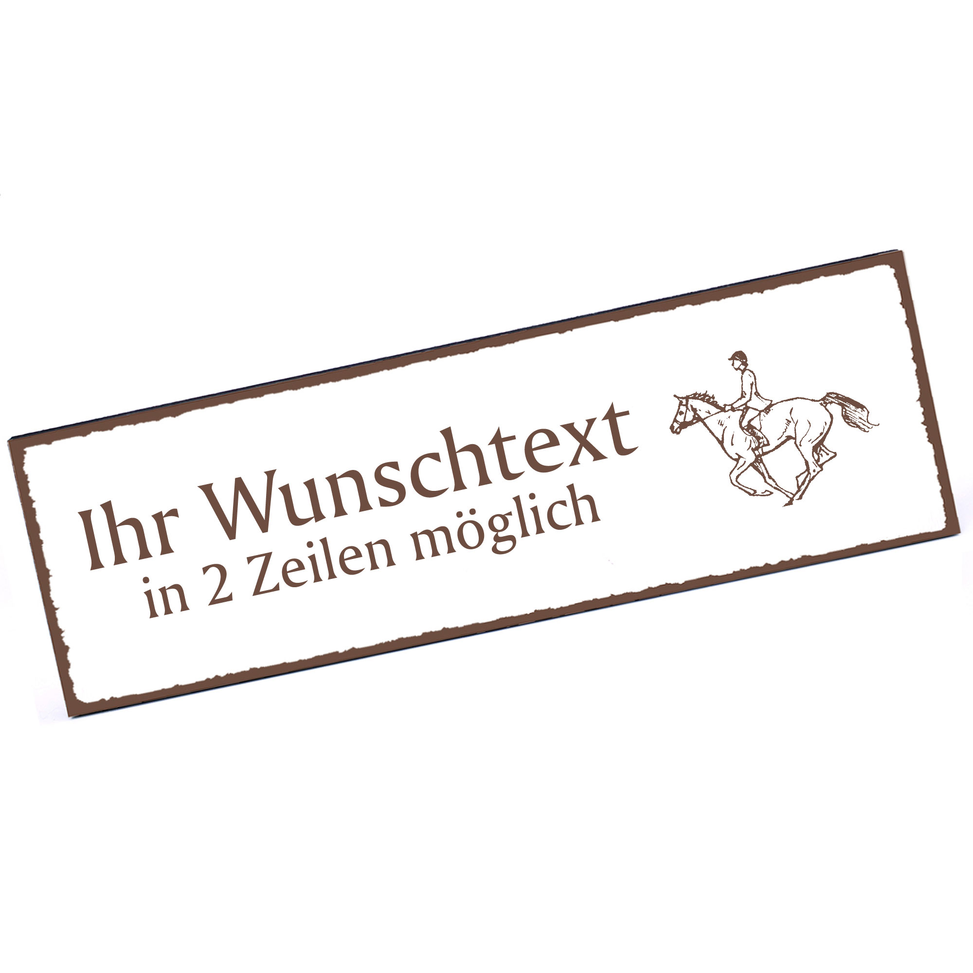 Türschild Reiterin  Namensschild personalisiert mit Gravur - 150mm x 50mm - selbstklebend