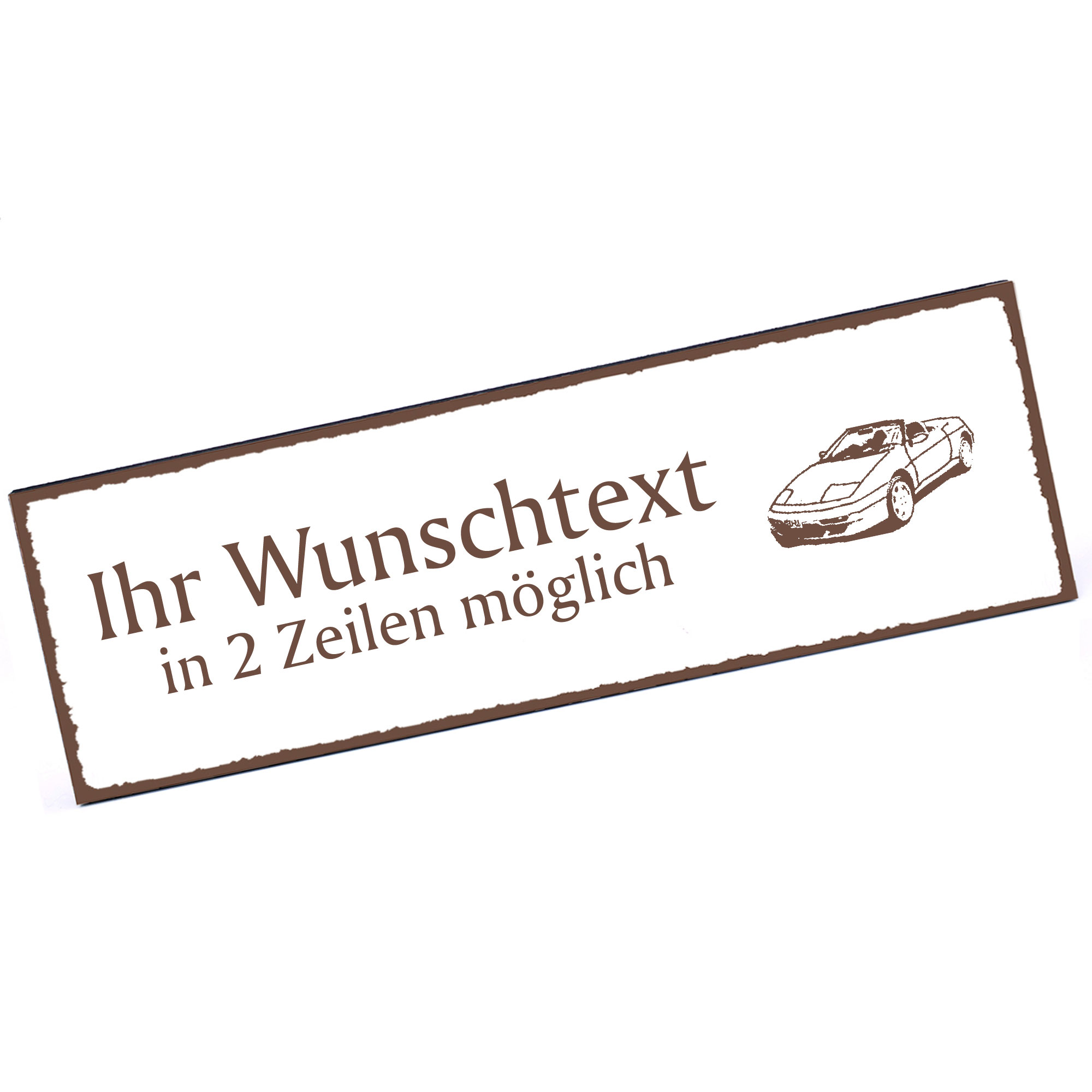 Türschild Rennauto  Namensschild personalisiert mit Gravur - 150mm x 50mm - selbstklebend
