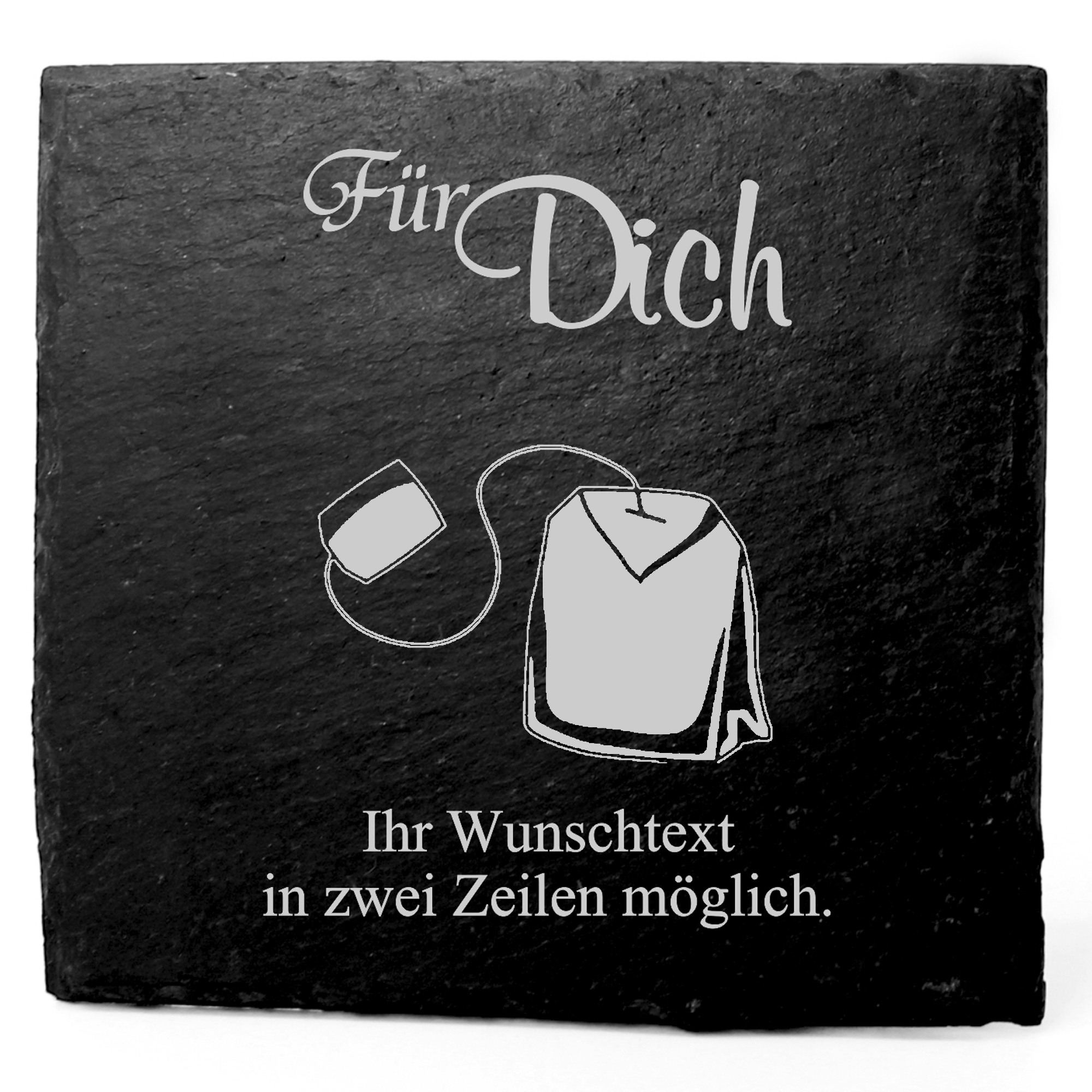 Deko Schiefer Untersetzer personalisiert Teebeutel - Für Dich - 11x11cm