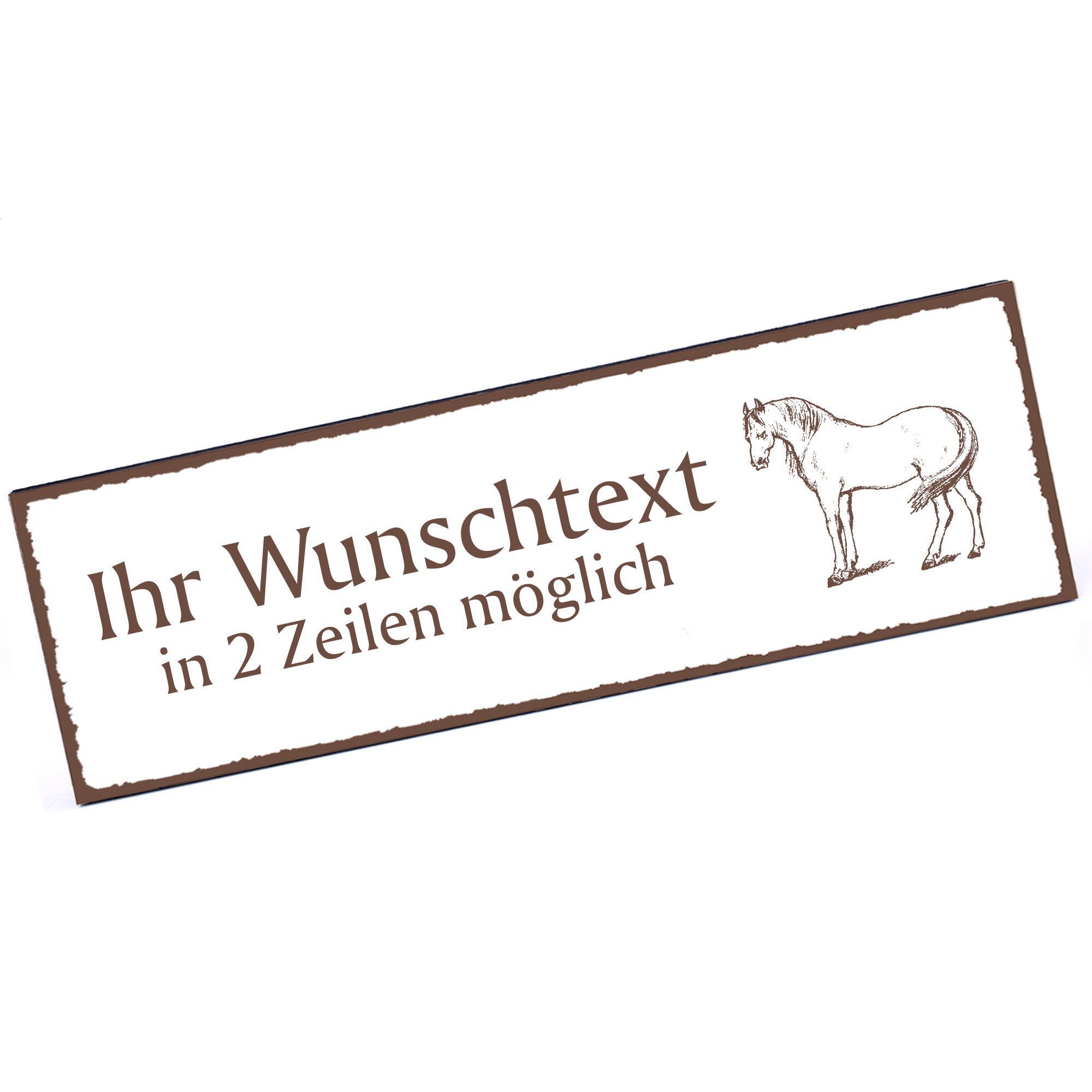 Türschild Lipizzaner Pferd  Namensschild personalisiert mit Gravur - 150mm x 50mm - selbstklebend