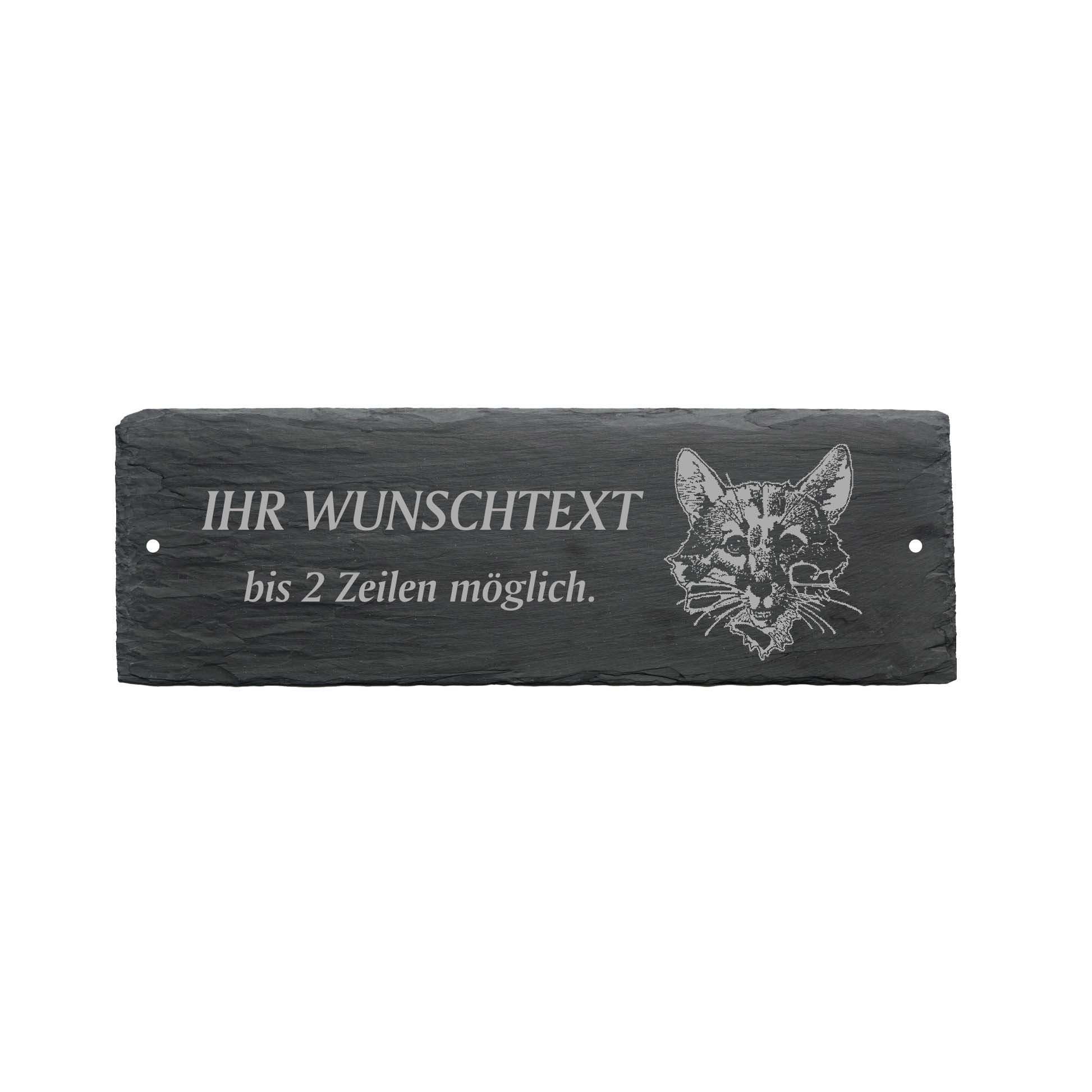 Türschild « FUCHS KOPF » ca. 22 x 8 cm - aus Schiefer