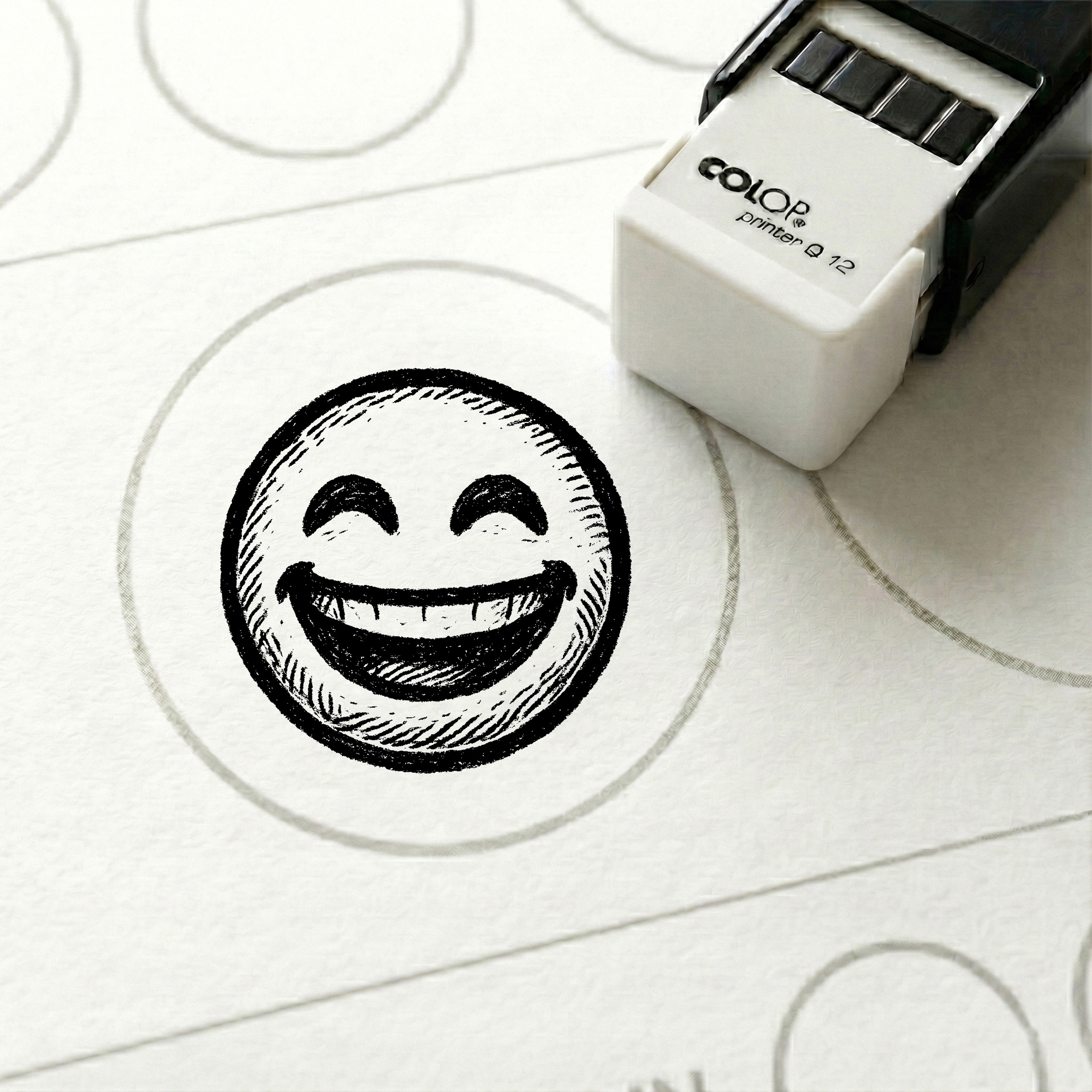 Bonusstempel Lachendes Gesicht 10x10 mm – Bonuskartenstempel für Unternehmen Laden Geschäft Dienstleister