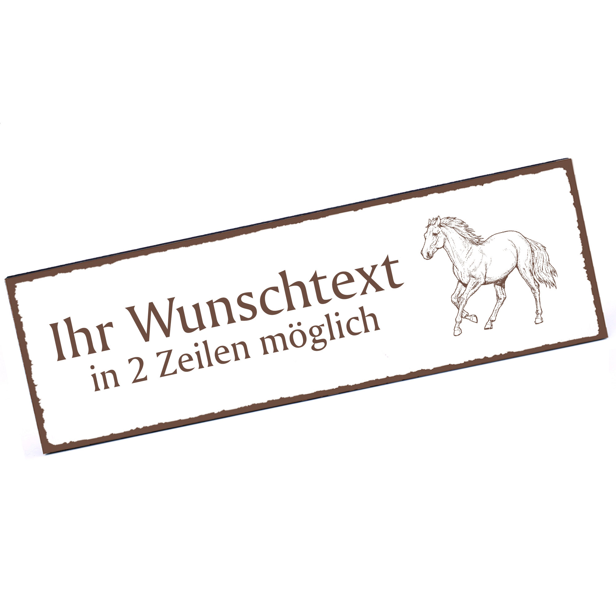Türschild Haflinger Pferd  Namensschild personalisiert mit Gravur - 150mm x 50mm - selbstklebend