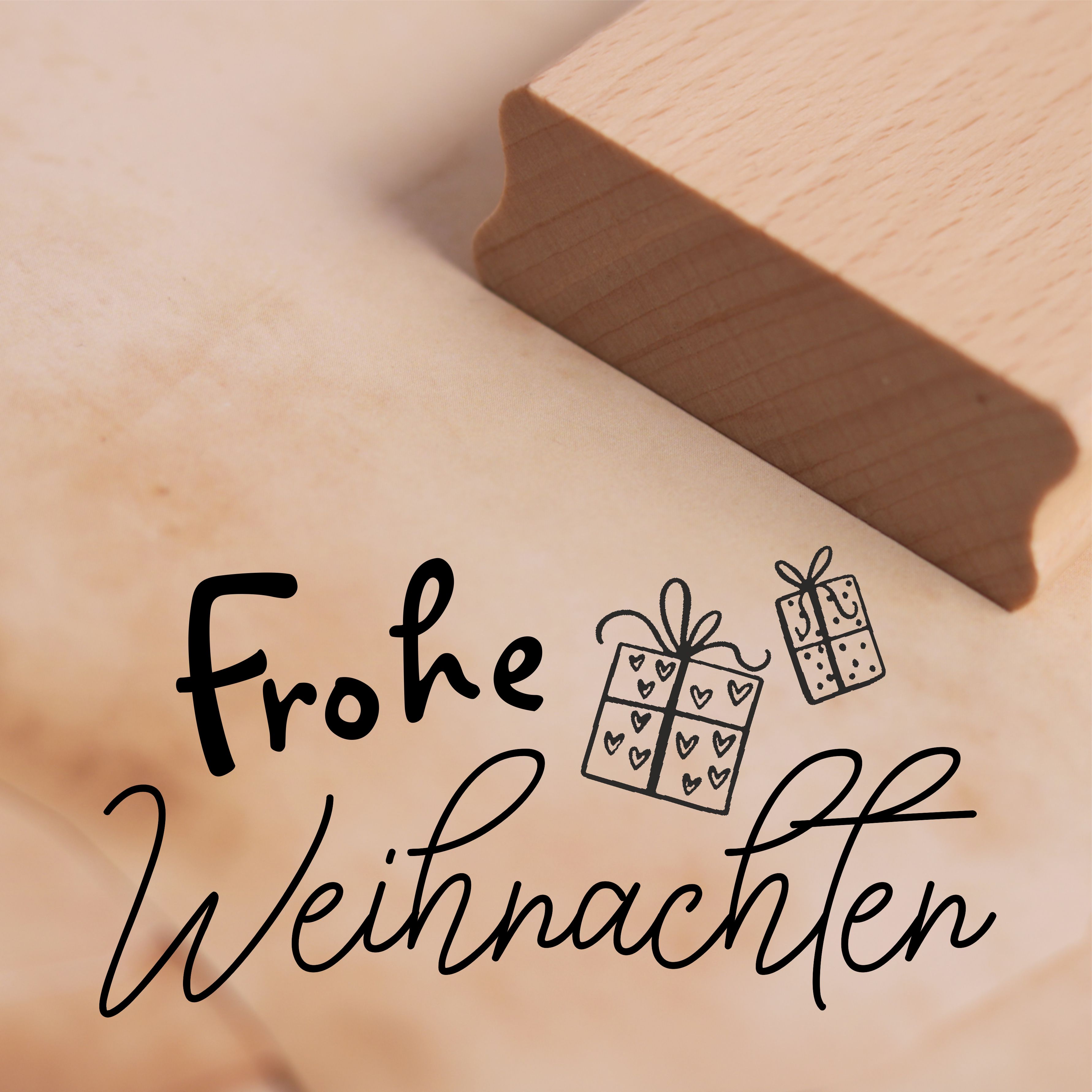 Motivstempel Frohe Weihnachten Stempel Geschenke 68 x 38 mm