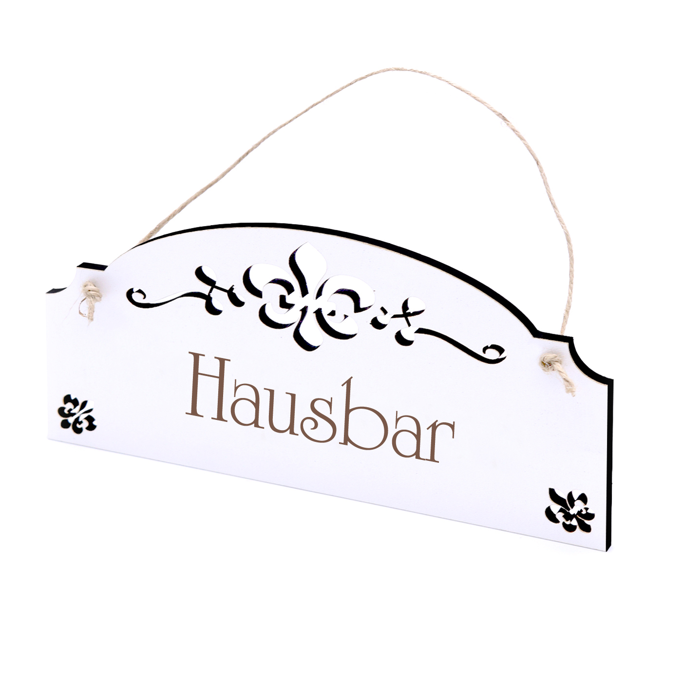 Schild Hausbar - Vintage Türschild mit Ornamenten