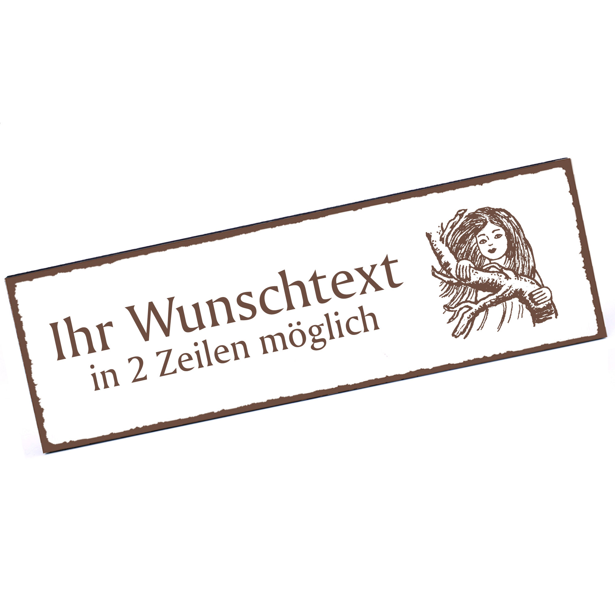 Türschild Waldelfe  Namensschild personalisiert mit Gravur - 150mm x 50mm - selbstklebend
