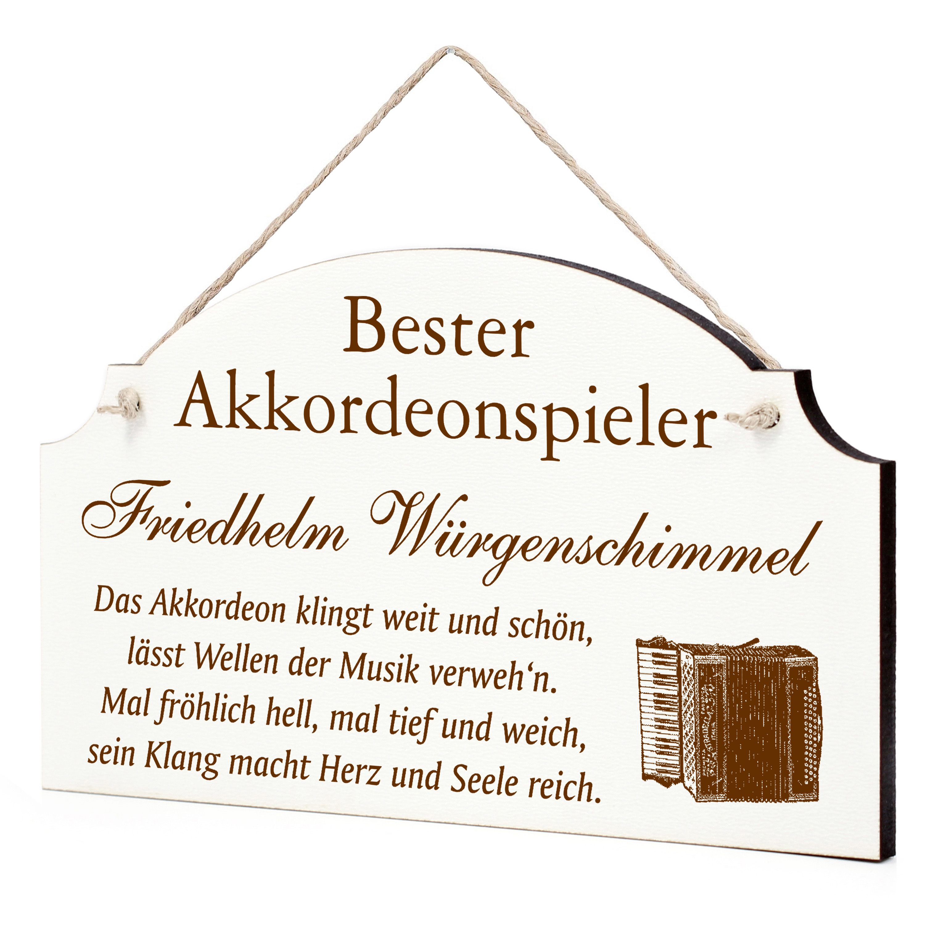 Schild Akkordeon Bester Akkordeonspieler Beste Akkordeonspielerin Geschenk - lustige Geschenke in 3 Größen zum Geburtstag