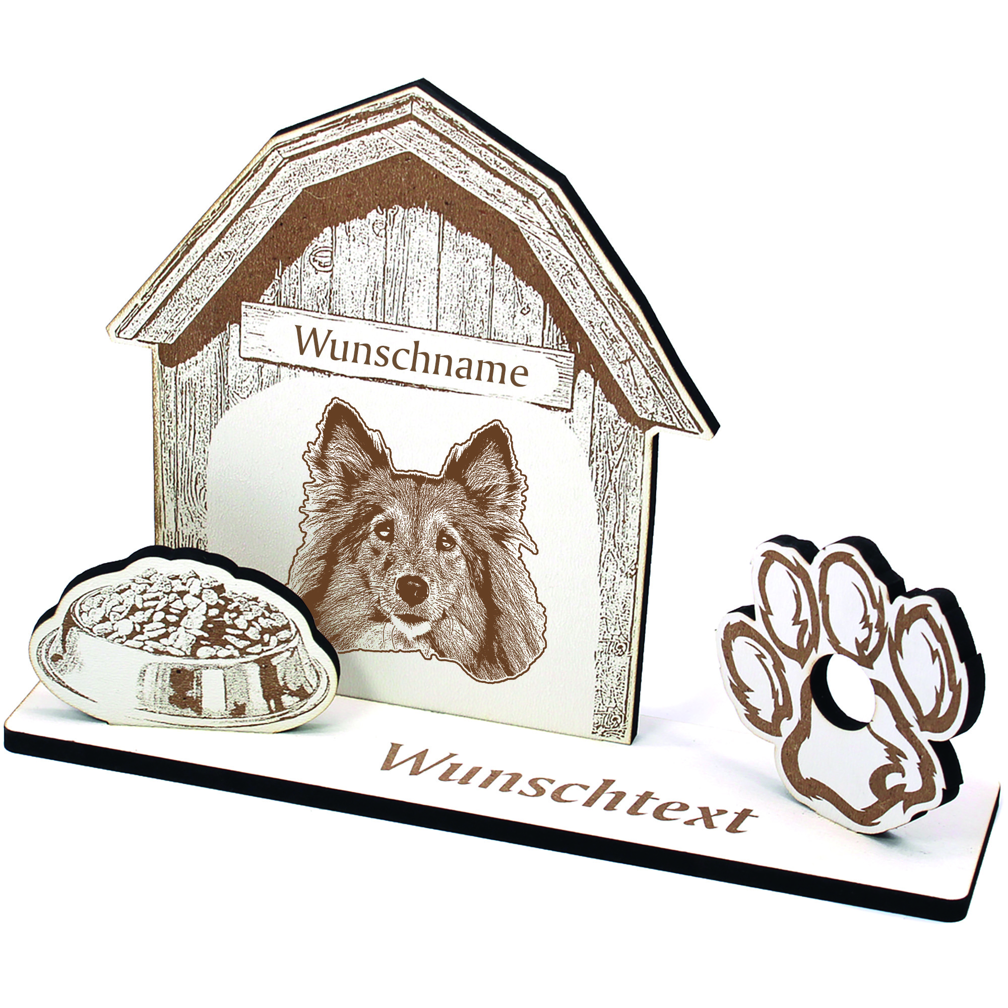 Geldgeschenk Hund Shetland Shepdog  - personalisiert 20x14cm