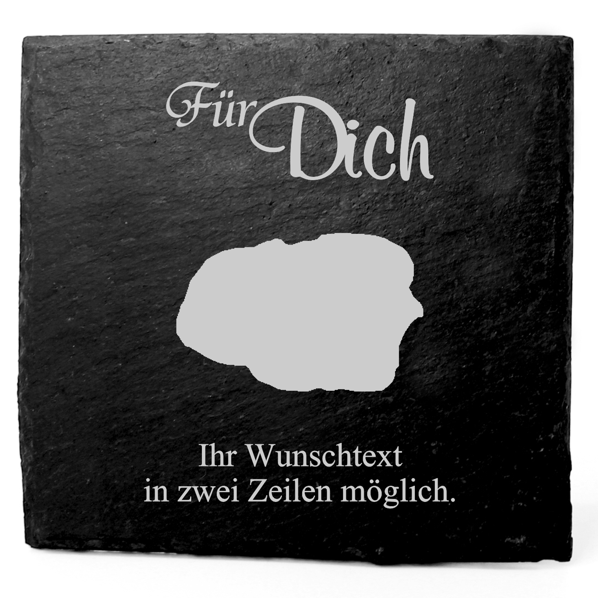 Deko Schiefer Untersetzer personalisiert Insel Föhr - Für Dich - 11x11cm