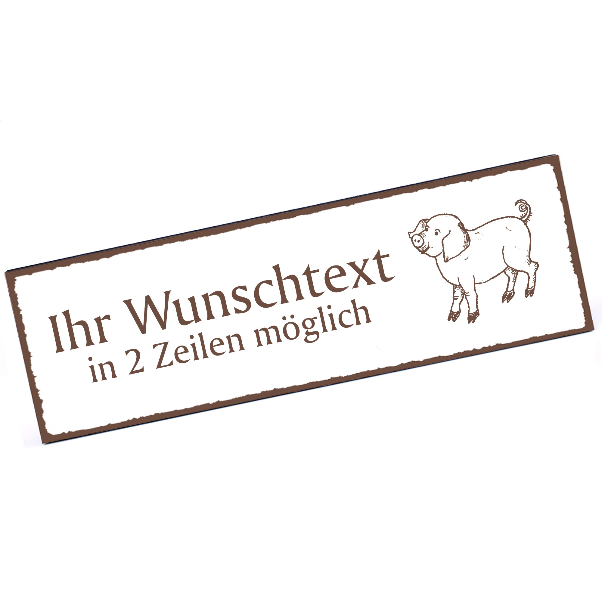Türschild Ferkel  Namensschild personalisiert mit Gravur - 150mm x 50mm - selbstklebend