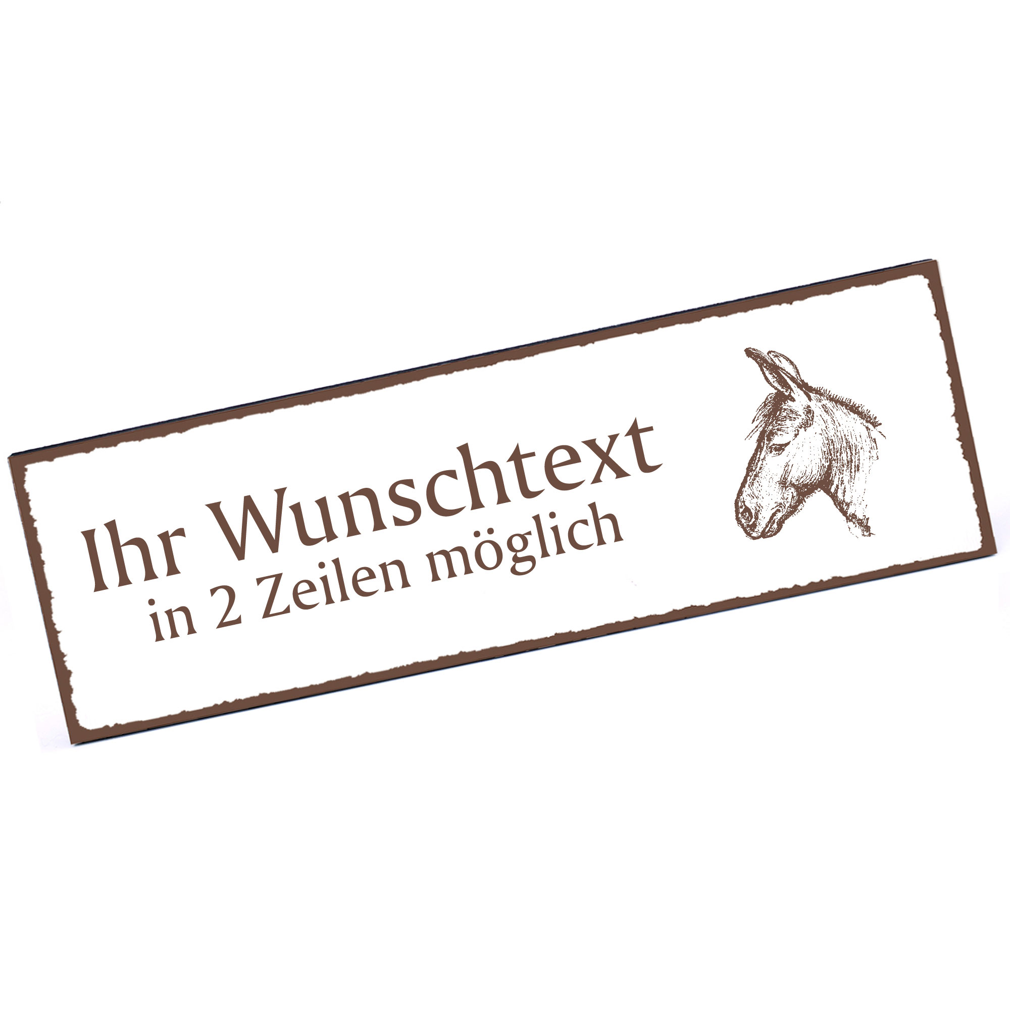 Türschild Esel Kopf  Namensschild personalisiert mit Gravur - 150mm x 50mm - selbstklebend