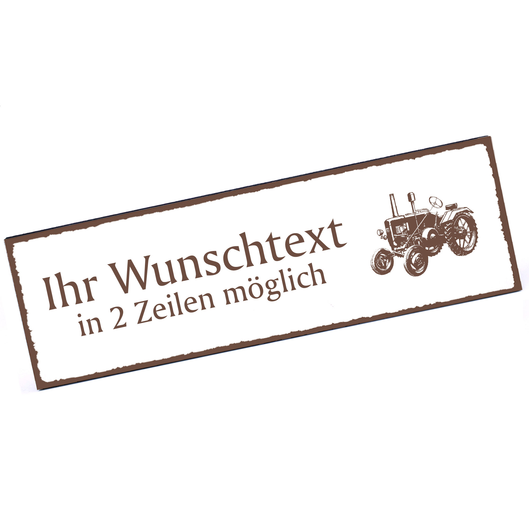 Türschild alter Traktor  Namensschild personalisiert mit Gravur - 150mm x 50mm - selbstklebend