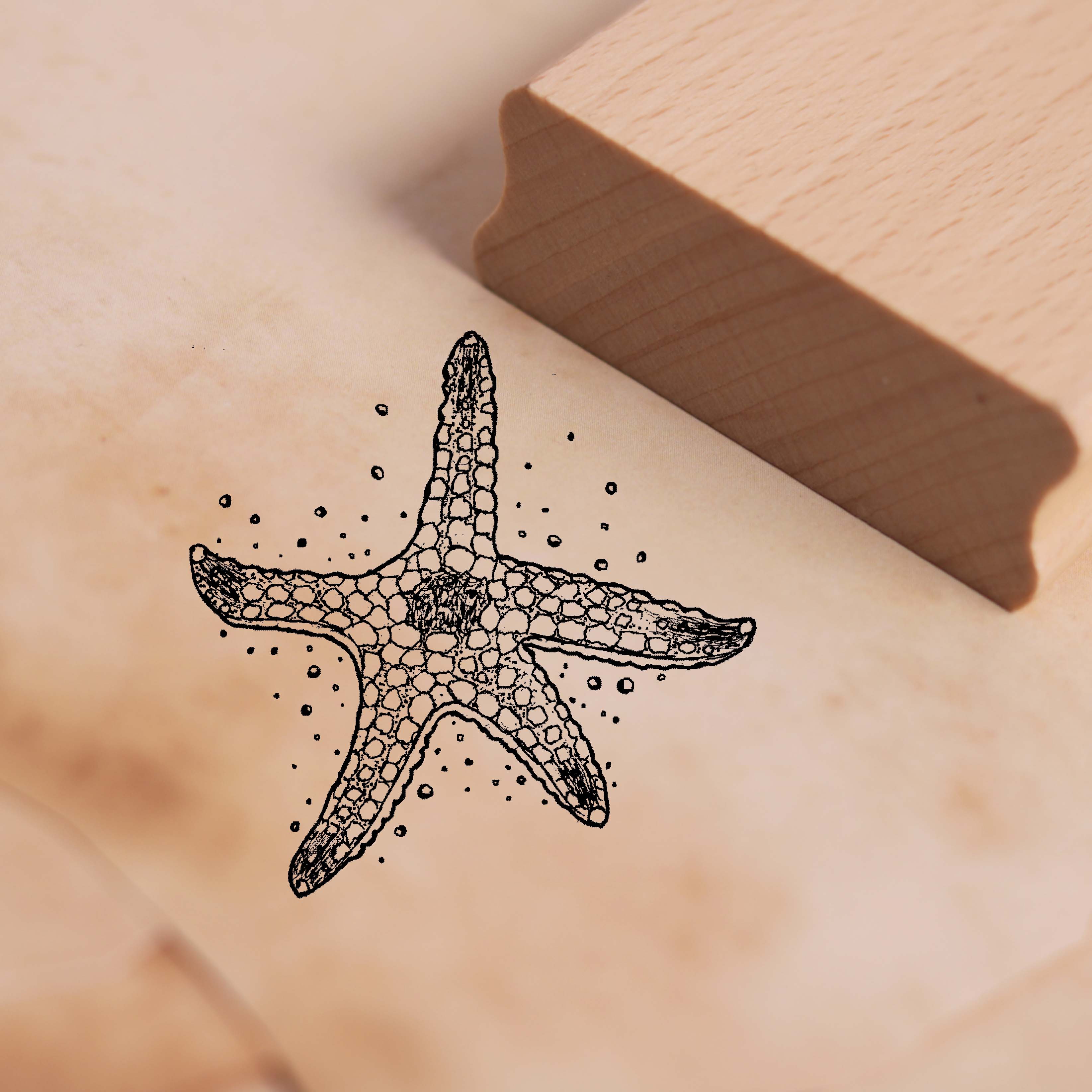 Motivstempel Seestern - Stempel Holzstempel 48 x 48 mm