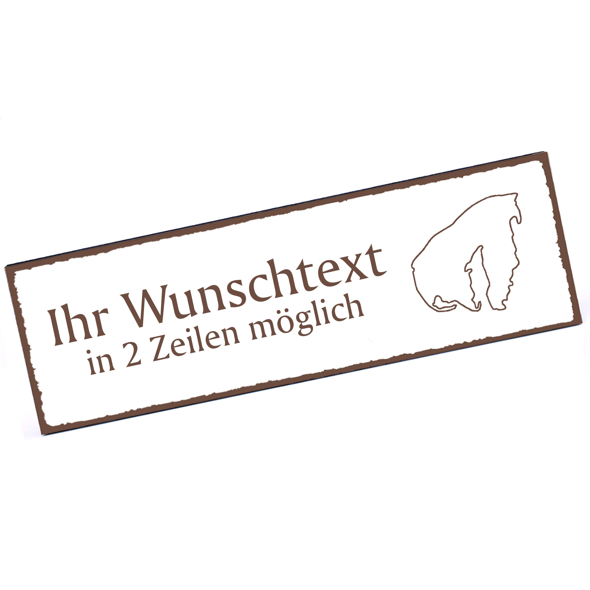 Türschild Insel Poel  Namensschild personalisiert mit Gravur - 150mm x 50mm - selbstklebend