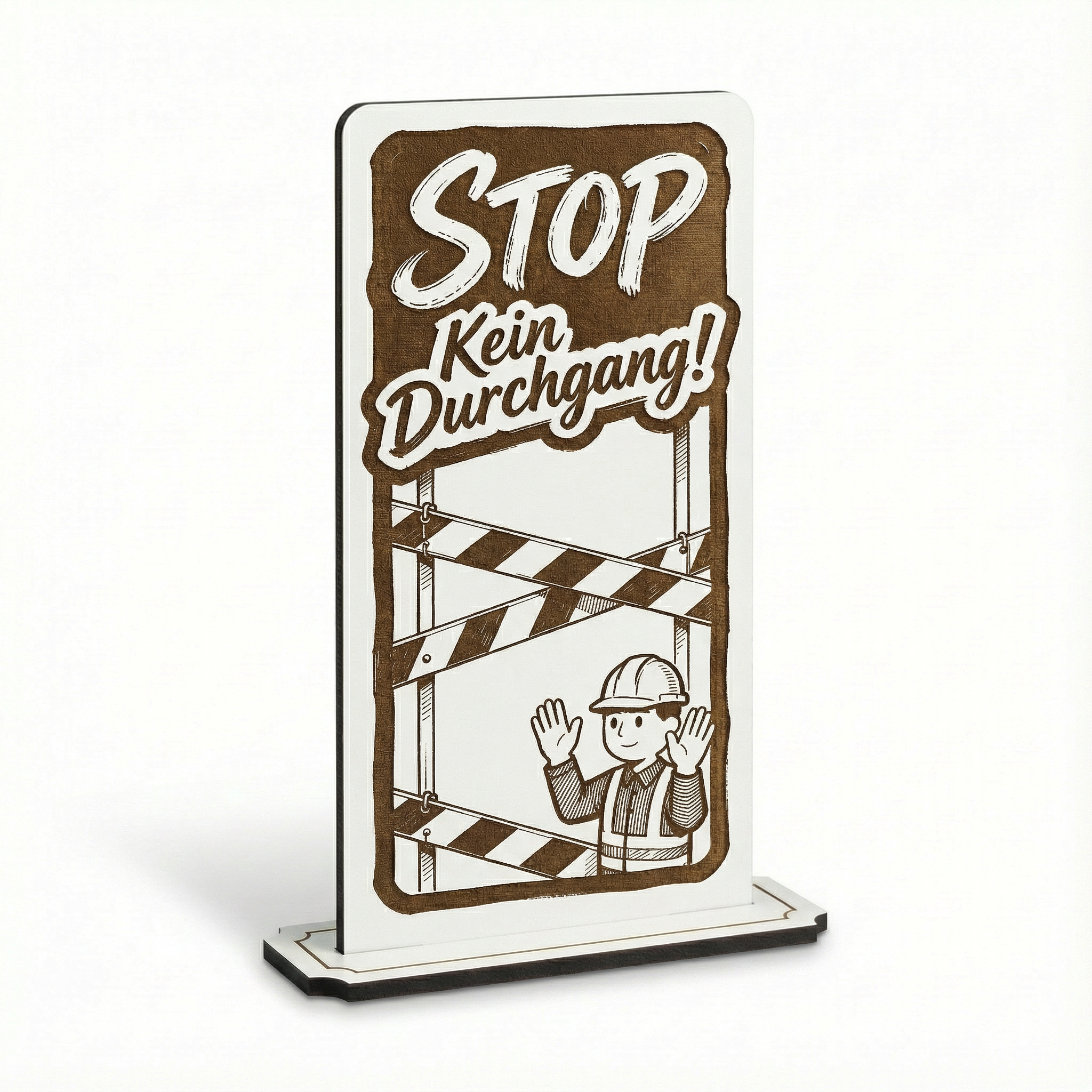 Aufsteller Schild „STOP – Kein Durchgang“ – Tischaufsteller 10x20 cm inkl. Standfuß