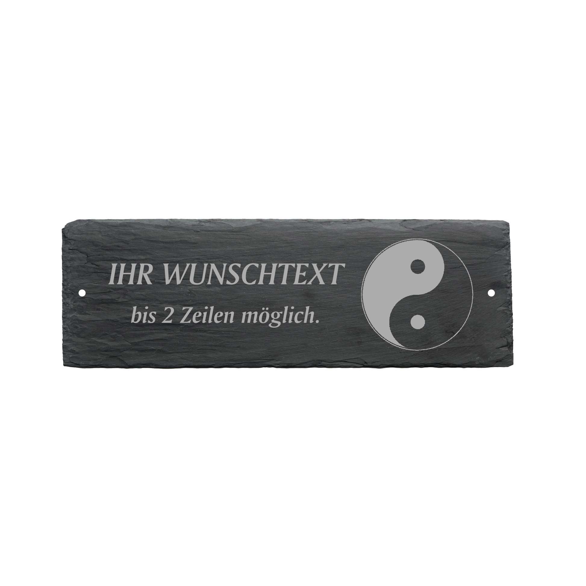 Türschild « YIN und YANG » ca. 22 x 8 cm - aus Schiefer