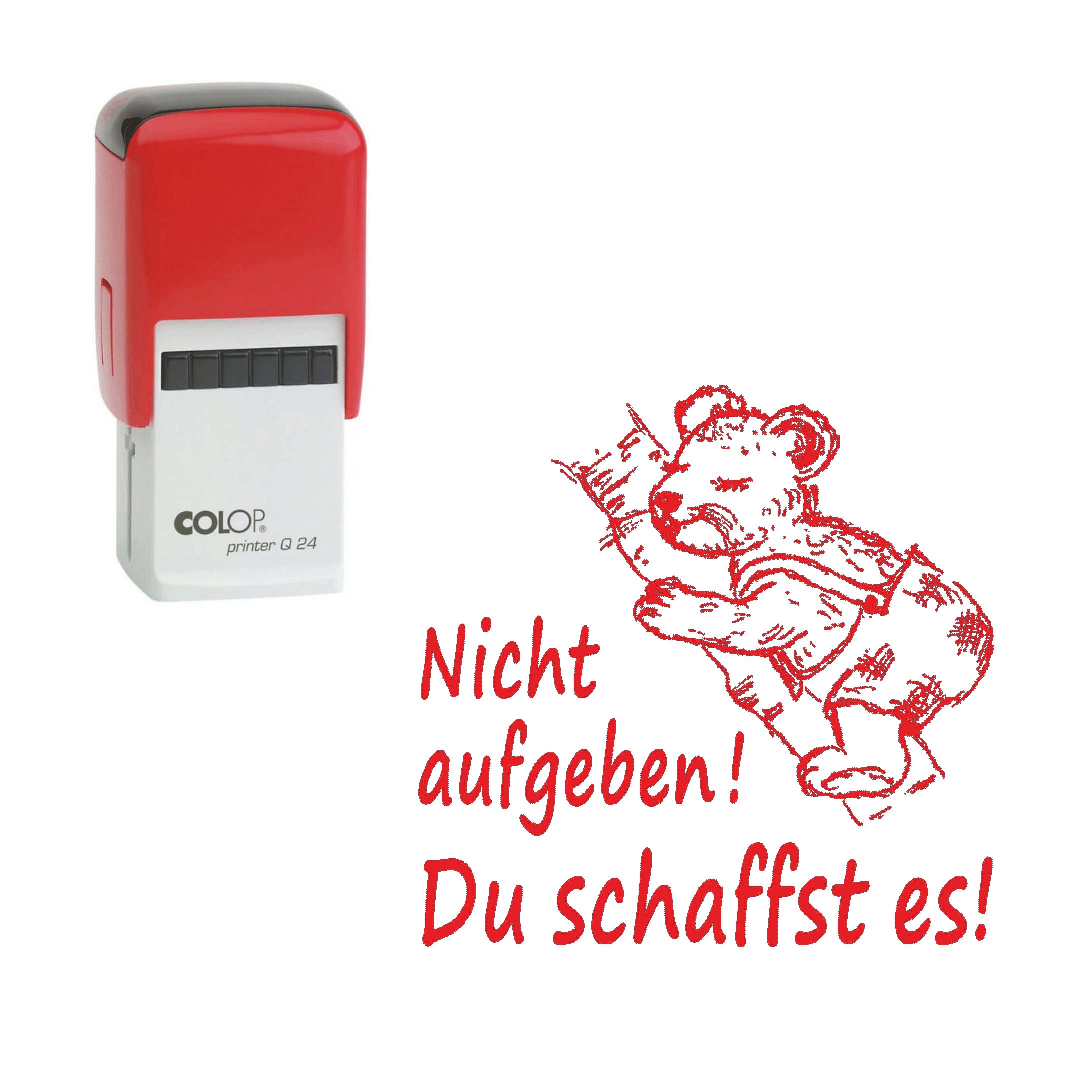 Lehrerstempel Nicht aufgeben! Du schaffst es! - Automatikstempel Kinder Motivstempel Koala