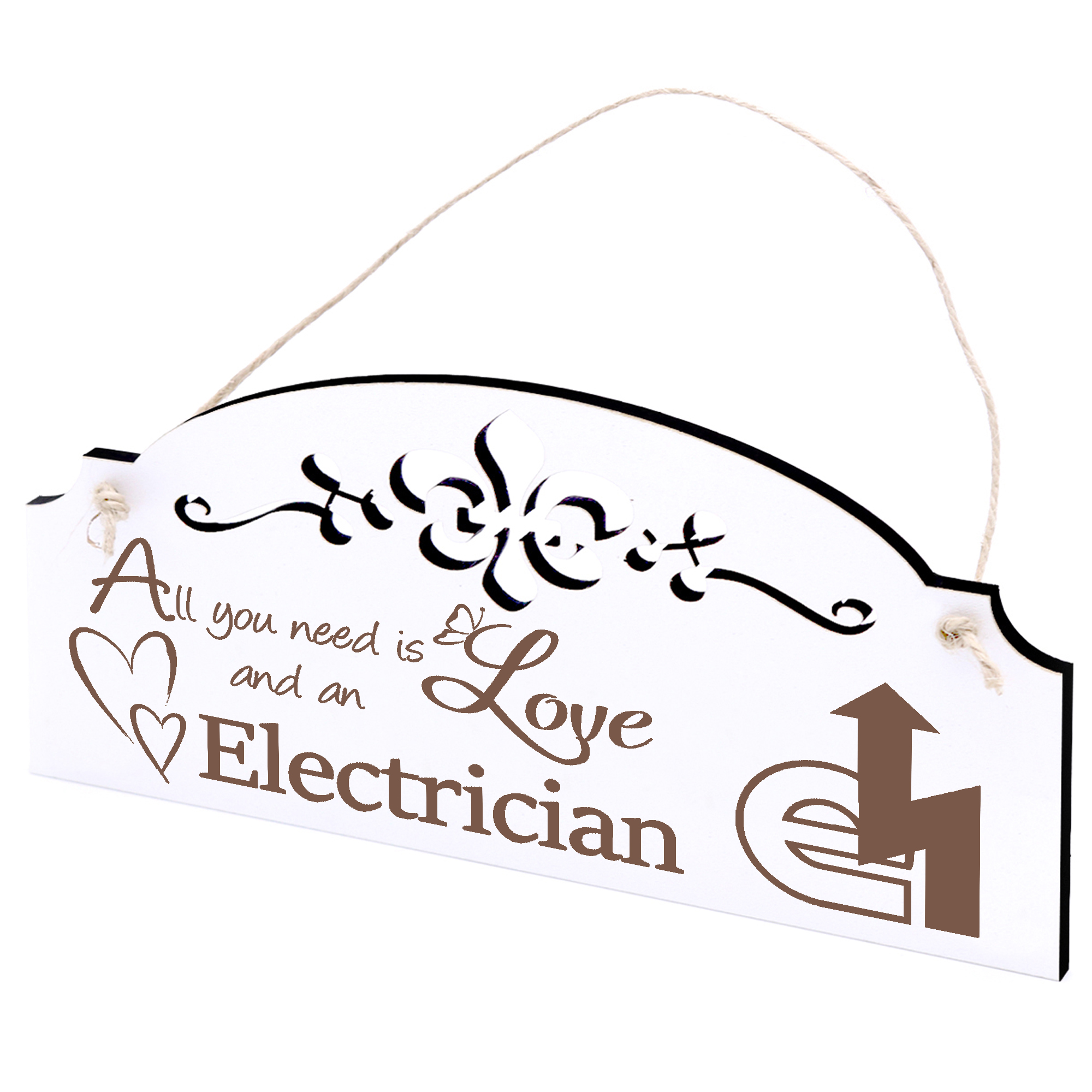 Schild Elektriker Deko 20x10cm - All you need is Love and an Electrician - Holz
