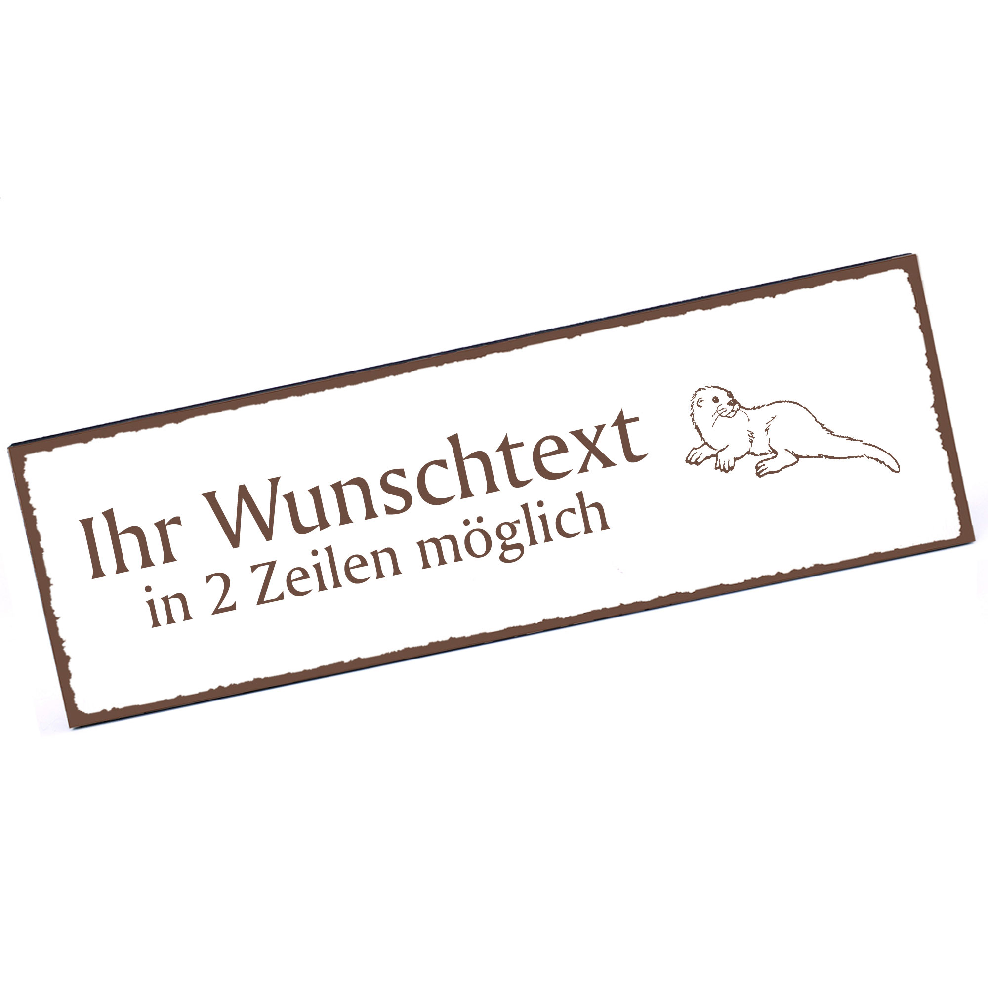 Türschild Otter  Namensschild personalisiert mit Gravur - 150mm x 50mm - selbstklebend