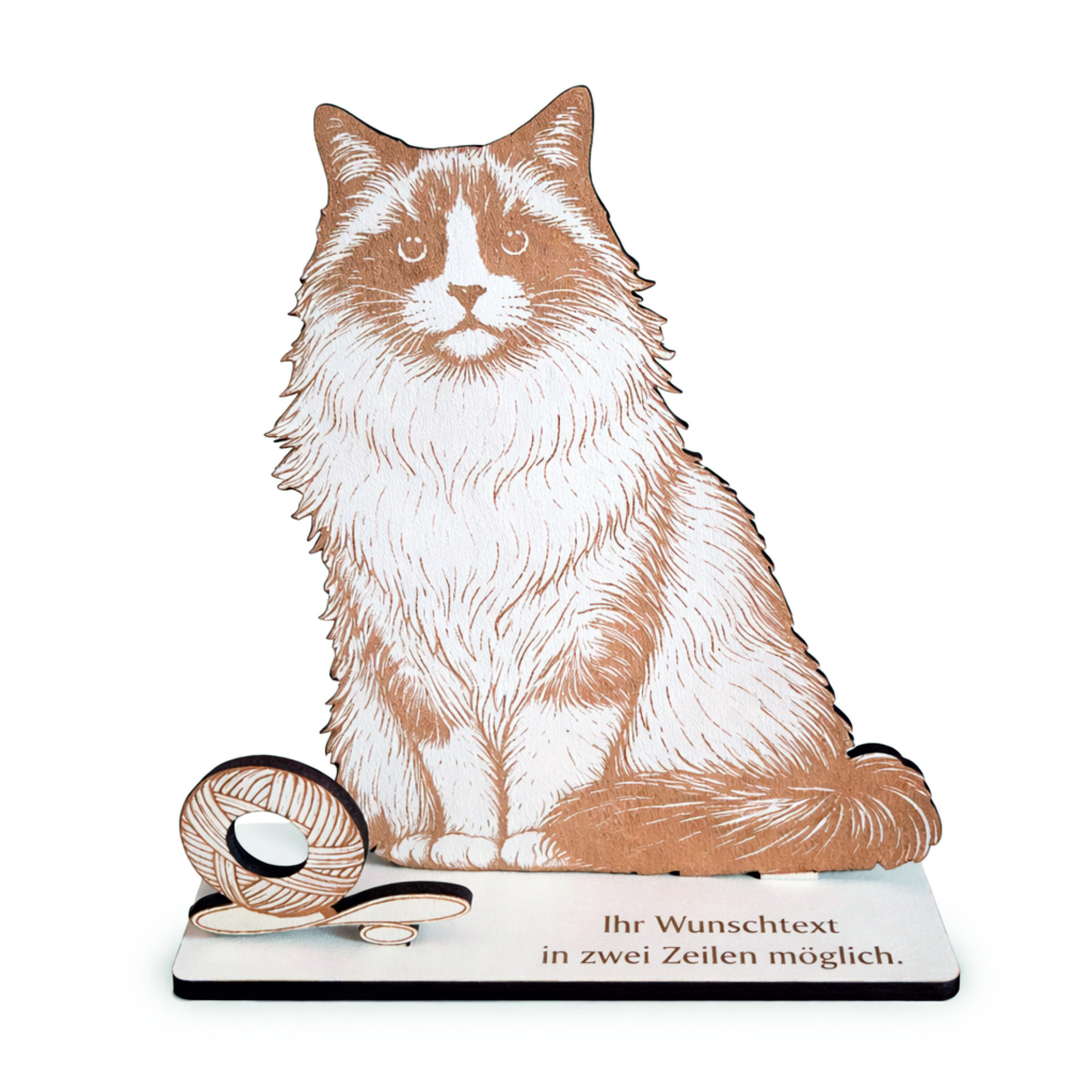 Geldgeschenk Ragdoll - personalisiert mit Wunschtext - Schild für Geld Gutschein - 14 x 15 cm