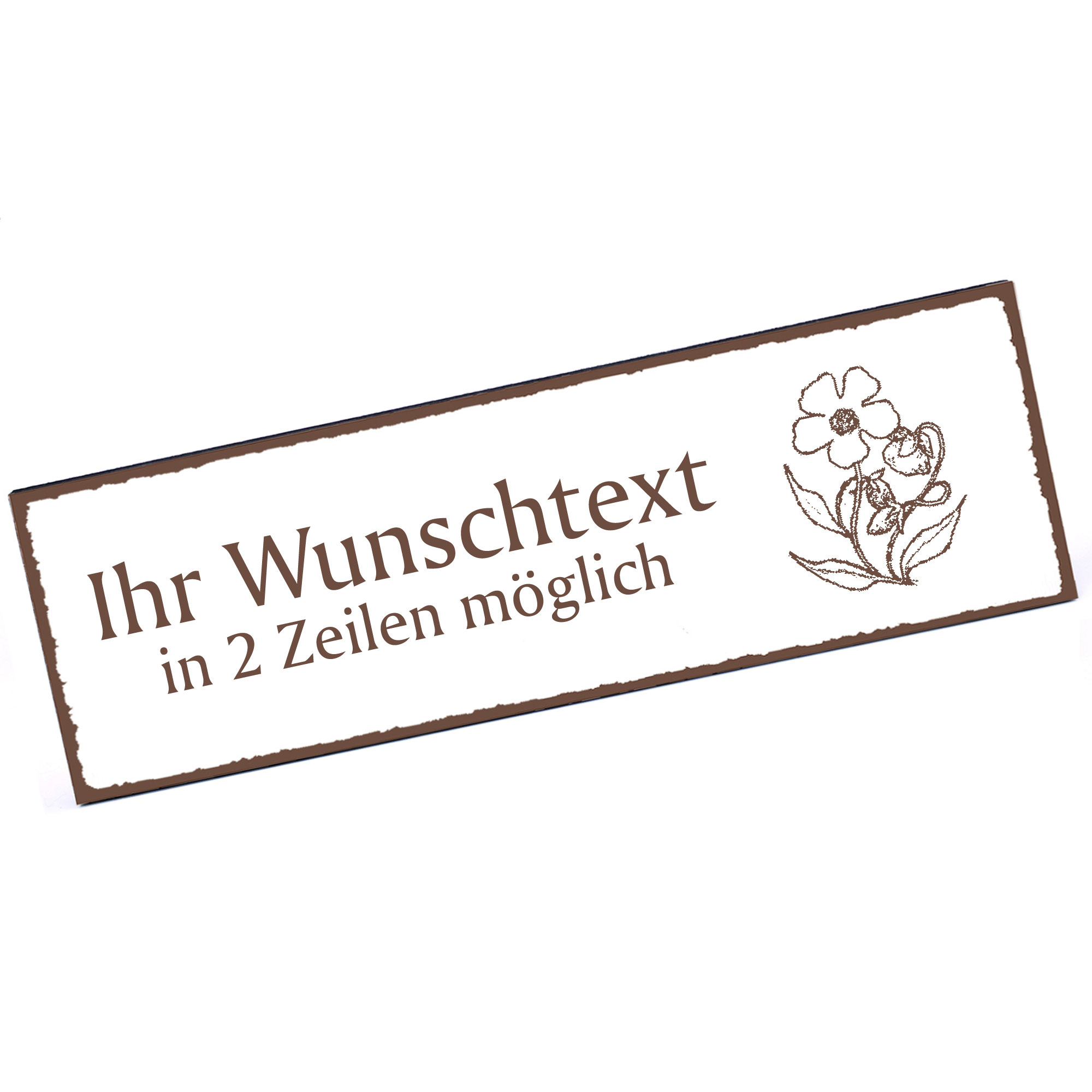 Türschild Sonnenröschen  Namensschild personalisiert mit Gravur - 150mm x 50mm - selbstklebend