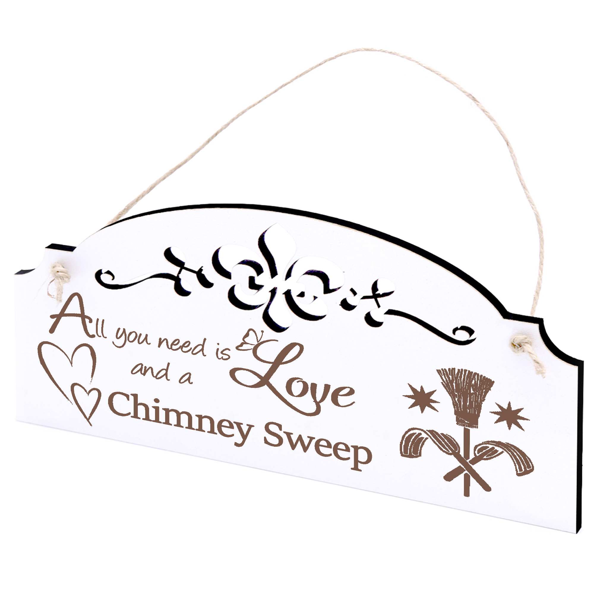 Schild Schornsteinfeger Deko 20x10cm - All you need is Love and a Chimney Sweep - Holz