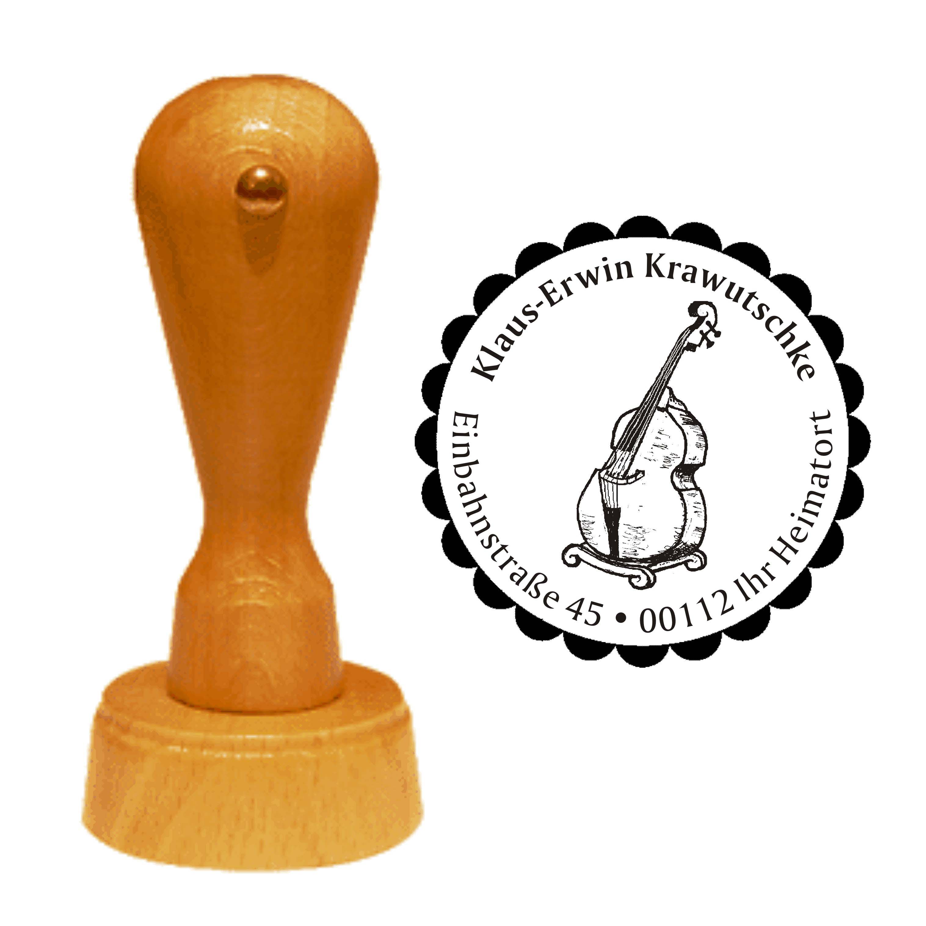 Adressenstempel « KONTRABASS » Stempel Ø 40 mm
