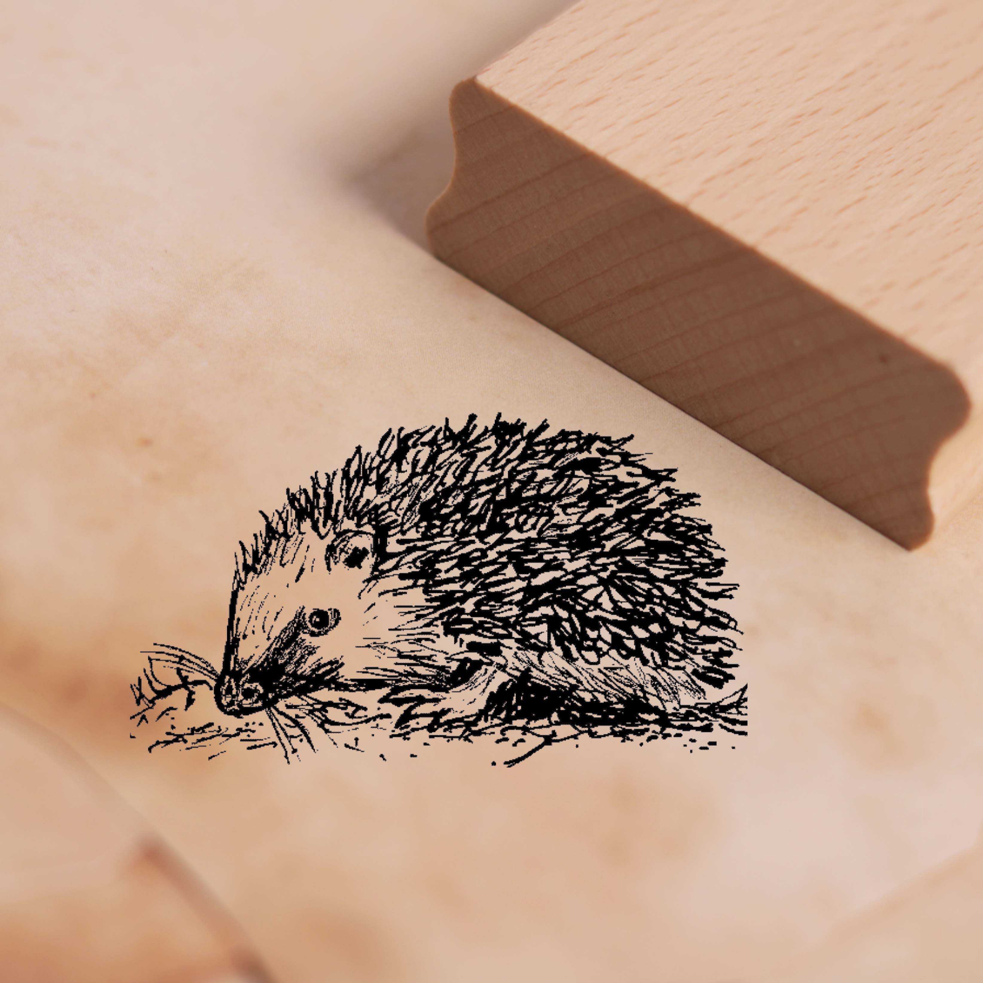 Motivstempel Kleiner Igel 02 - Stempel Holzstempel 48 x 28 mm