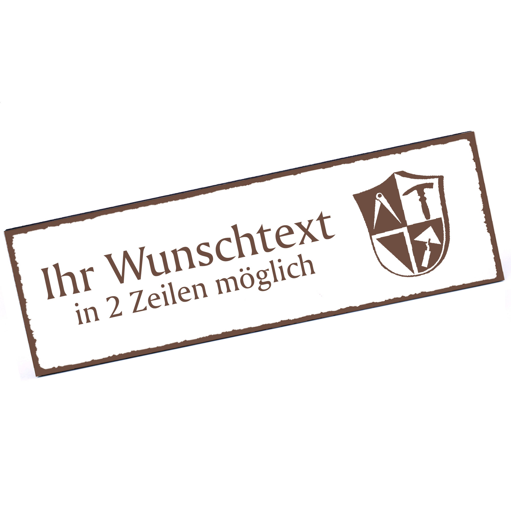 Türschild Bau Handwerk  Namensschild personalisiert mit Gravur - 150mm x 50mm - selbstklebend
