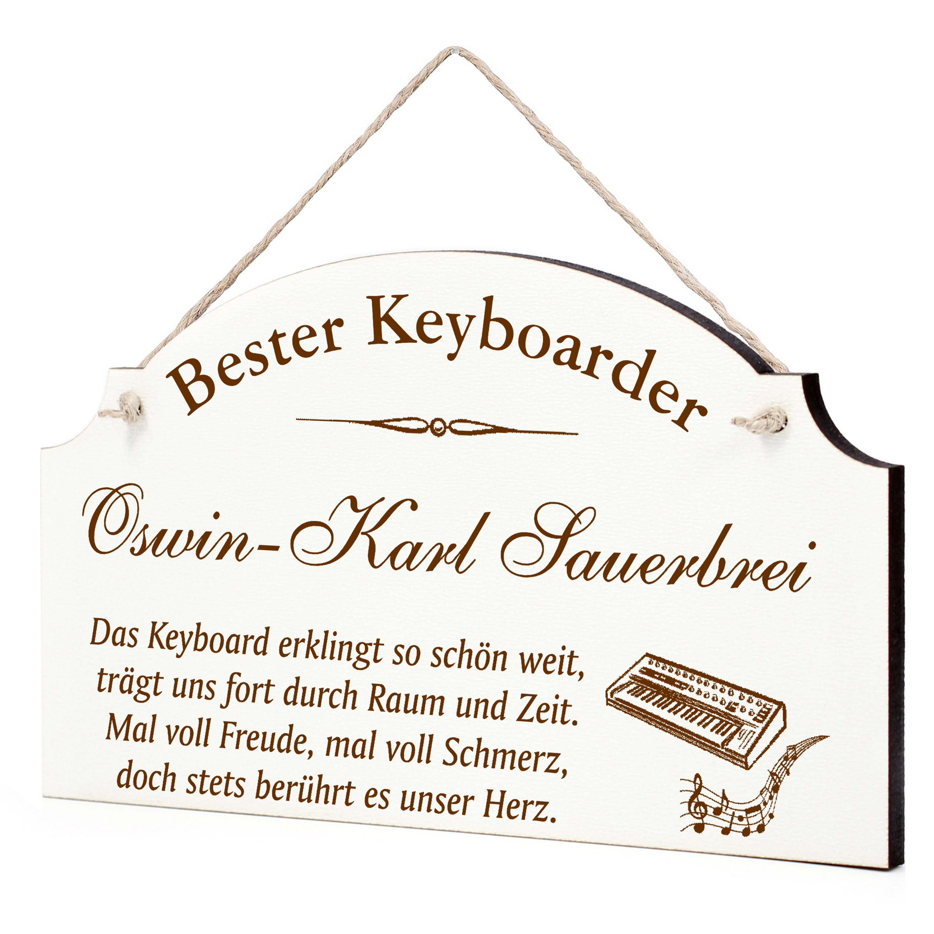 Schild Keyboard Bester Keyboarder Beste Keyboarderin Geschenk - lustige Geschenke in 3 Größen zum Geburtstag