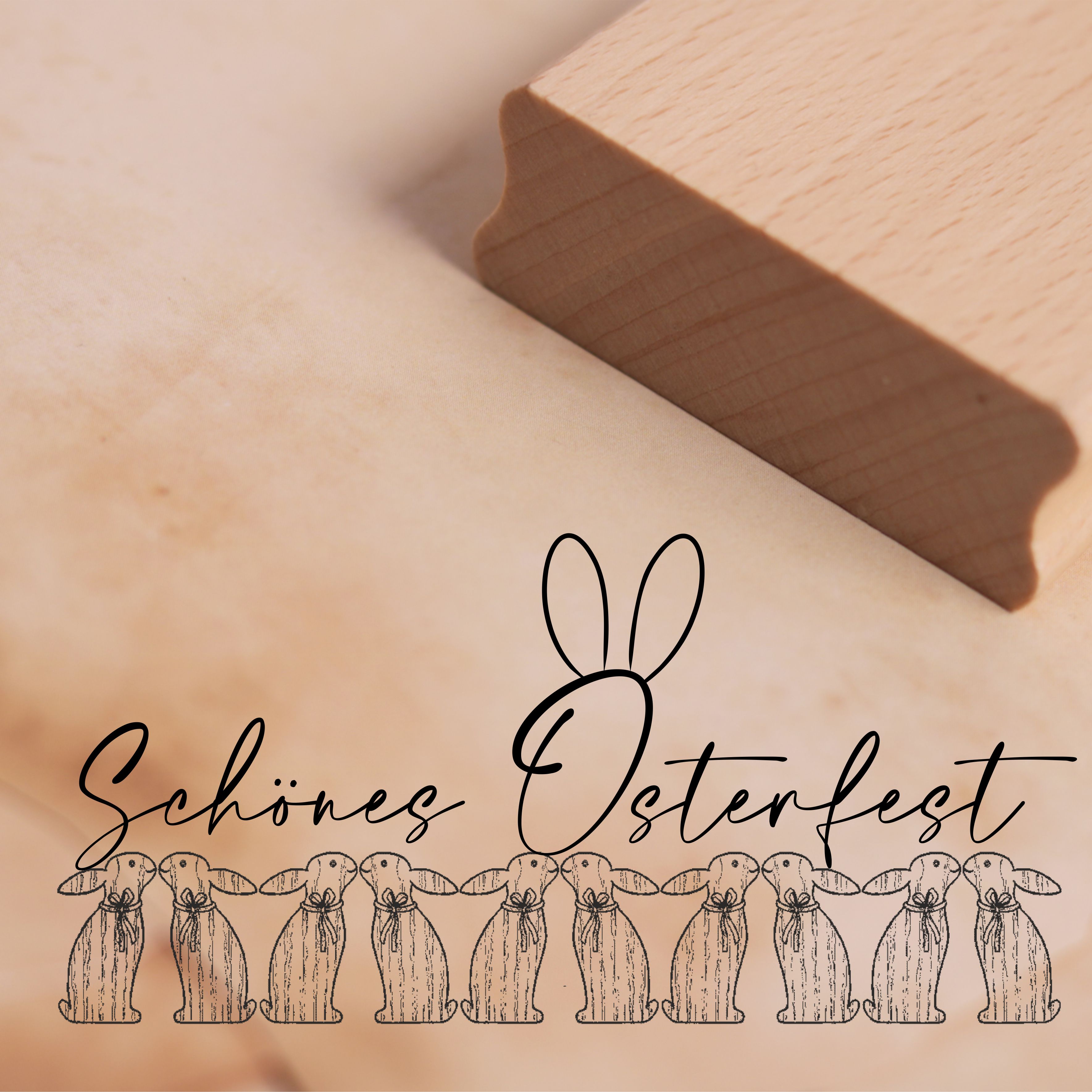 Motivstempel Schönes Osterfest Stempel Osterhasen Reihe 98 x 48 mm