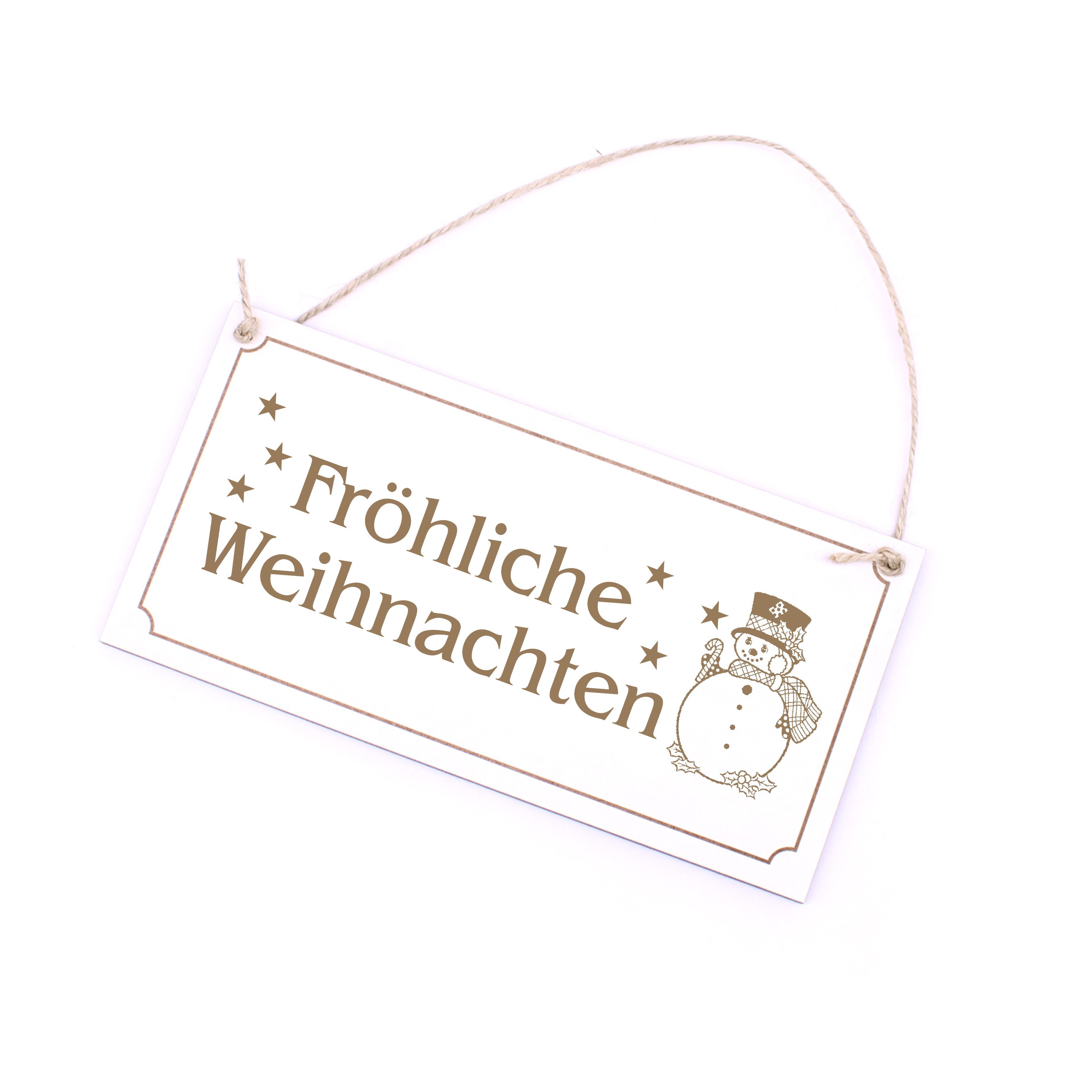 Weihnachten Schild Deko - Fröhliche Weihnachten - Holzschild Weihnachtsdeko 20x10cm