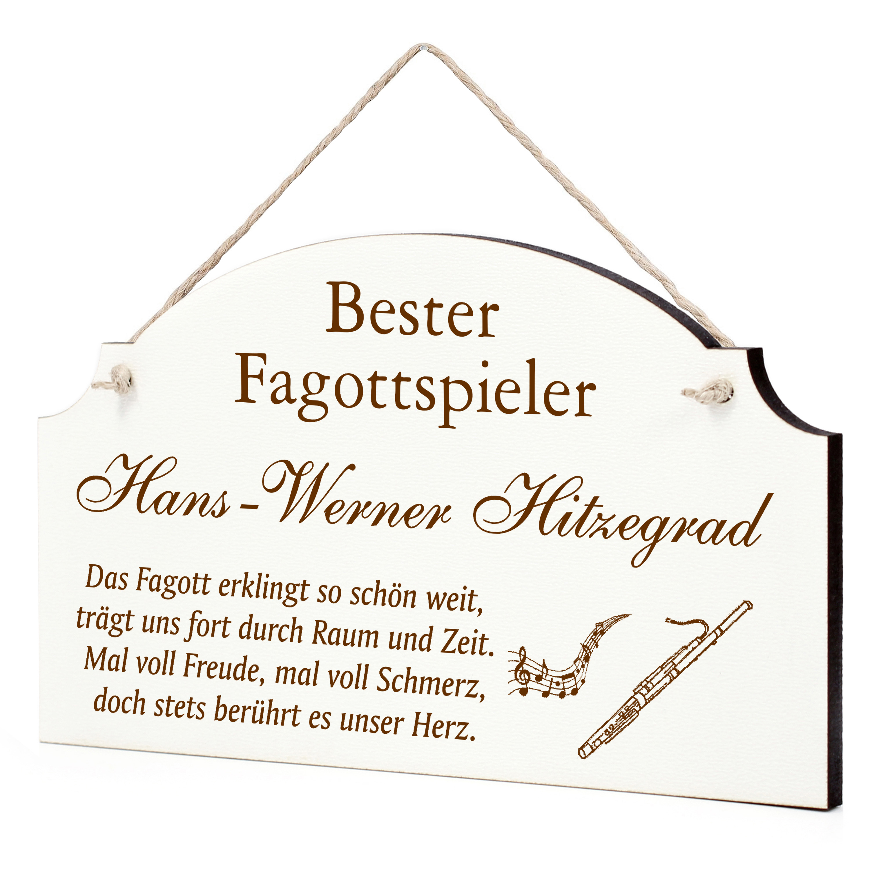 Schild Fagott Bester Fagottspieler Beste Fagottspielerin Geschenk - lustige Geschenke in 3 Größen zum Geburtstag