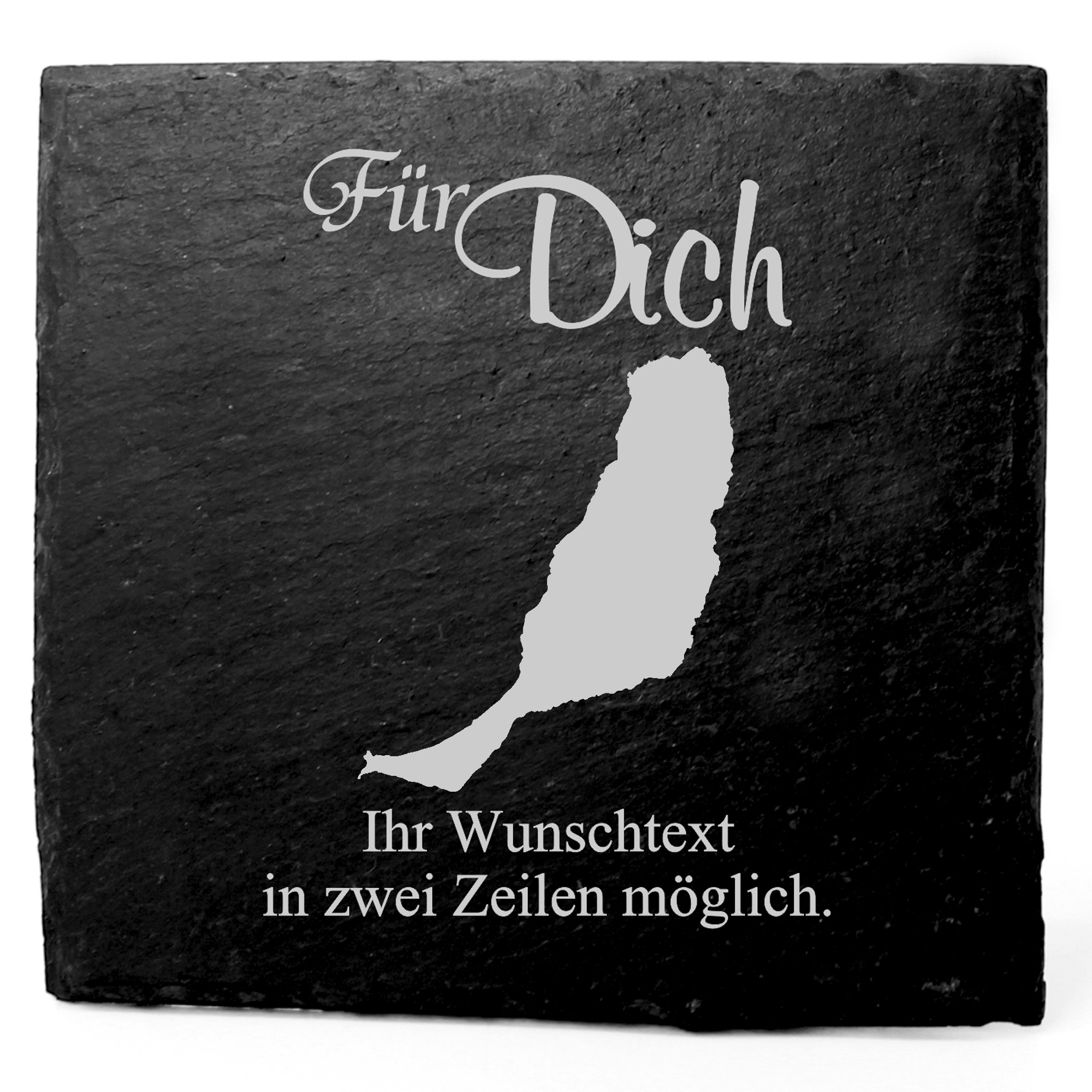 Deko Schiefer Untersetzer personalisiert Insel Fuerteventura - Für Dich - 11x11cm