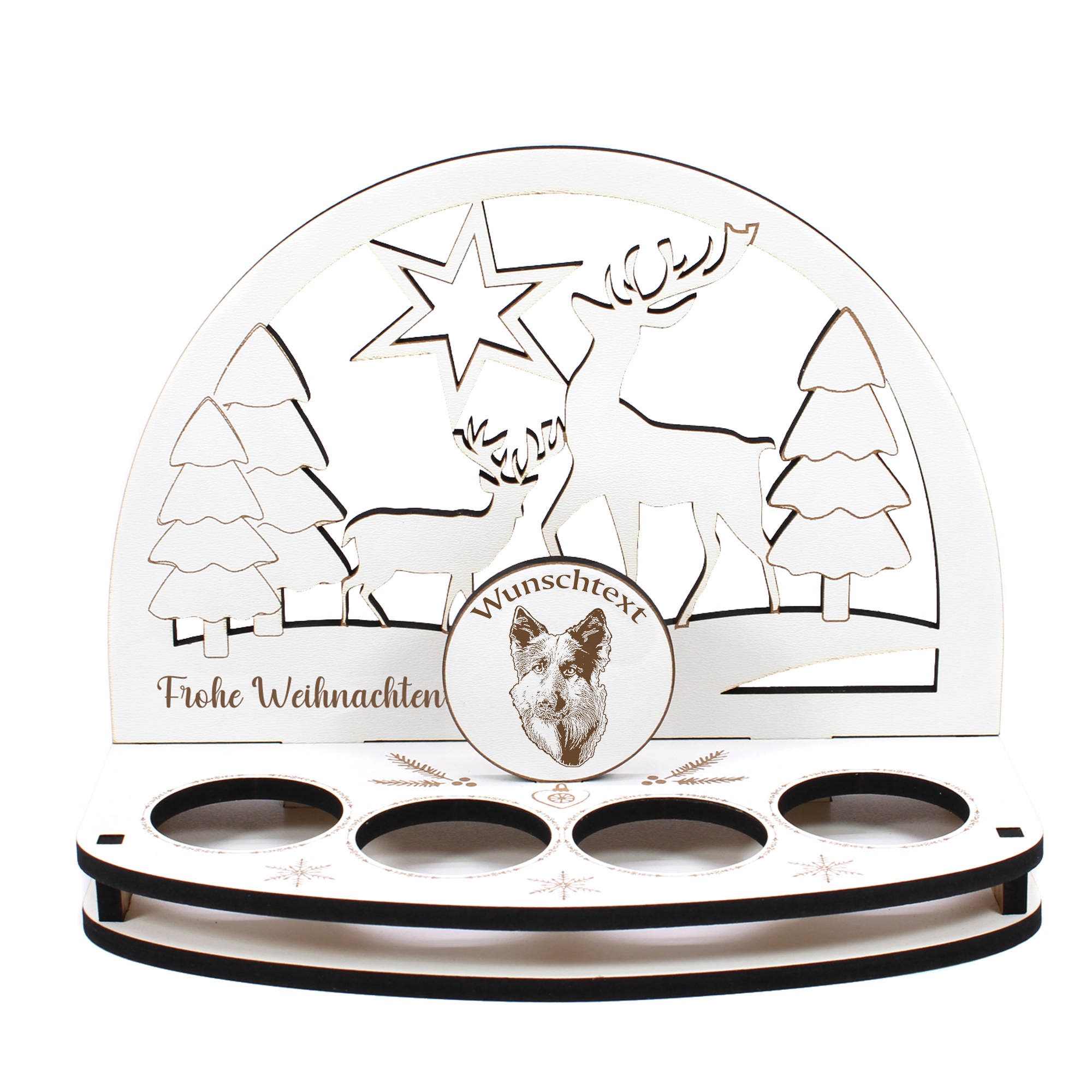 Deko Schwibbogen Altdeutscher Schäferhund  Teelichthalter personalisiert Weihnachten Weihnachtsdekor