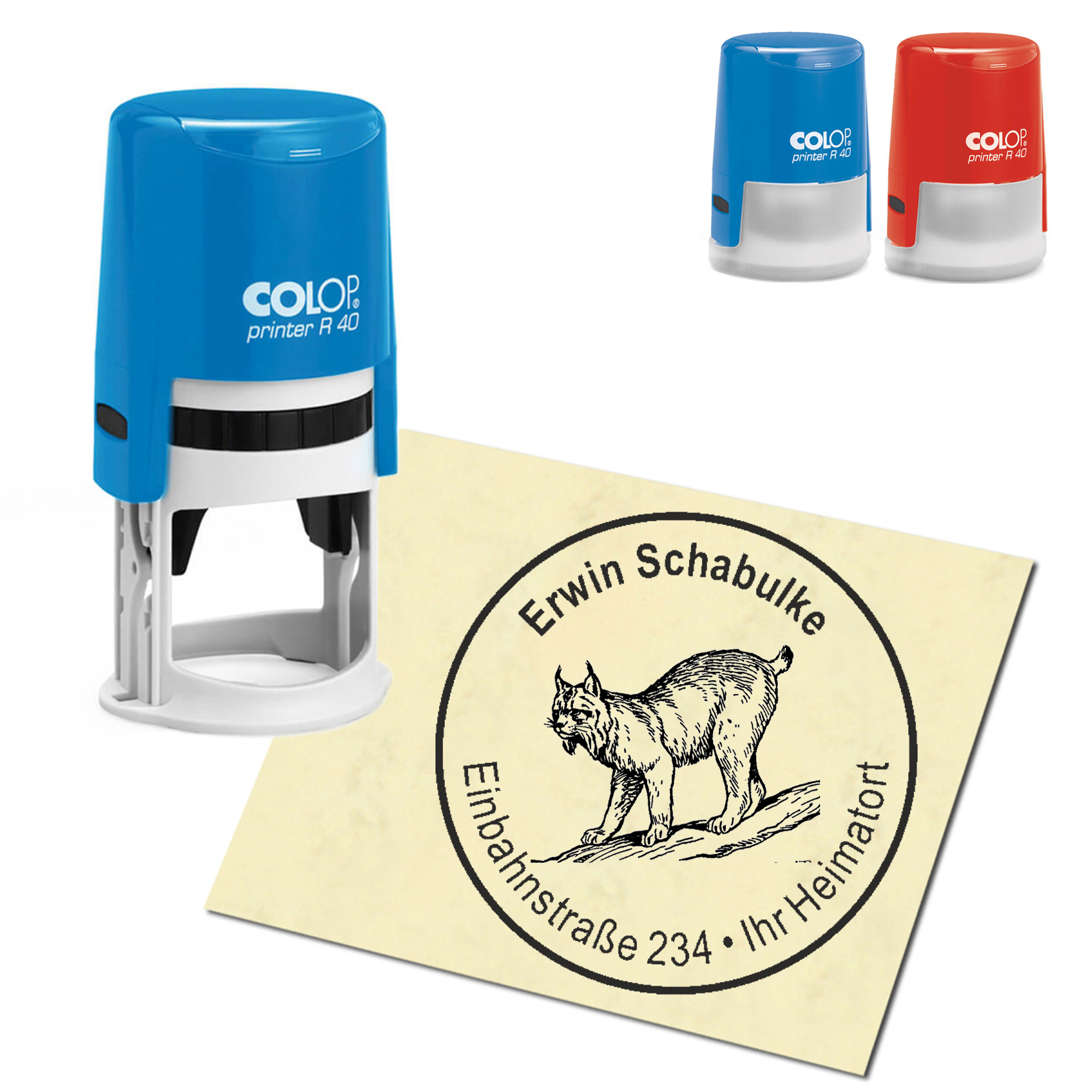 Stempel Adressstempel personalisiert - Lux - rund &empty; 40mm