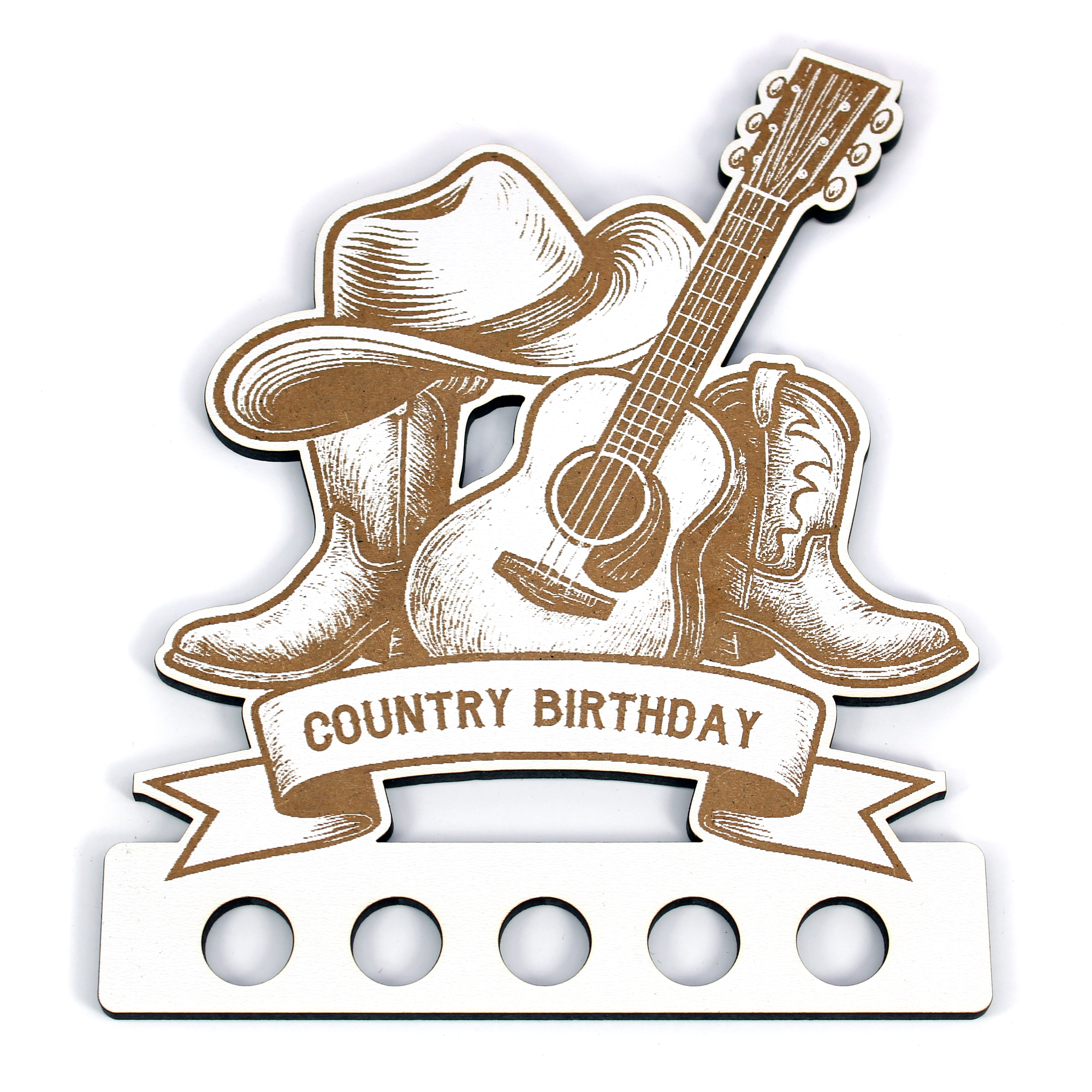 Geldgeschenk Country Geburtstag - Country Birthday - Cowboyhut, Akustikgitarre, Hut & Stiefel