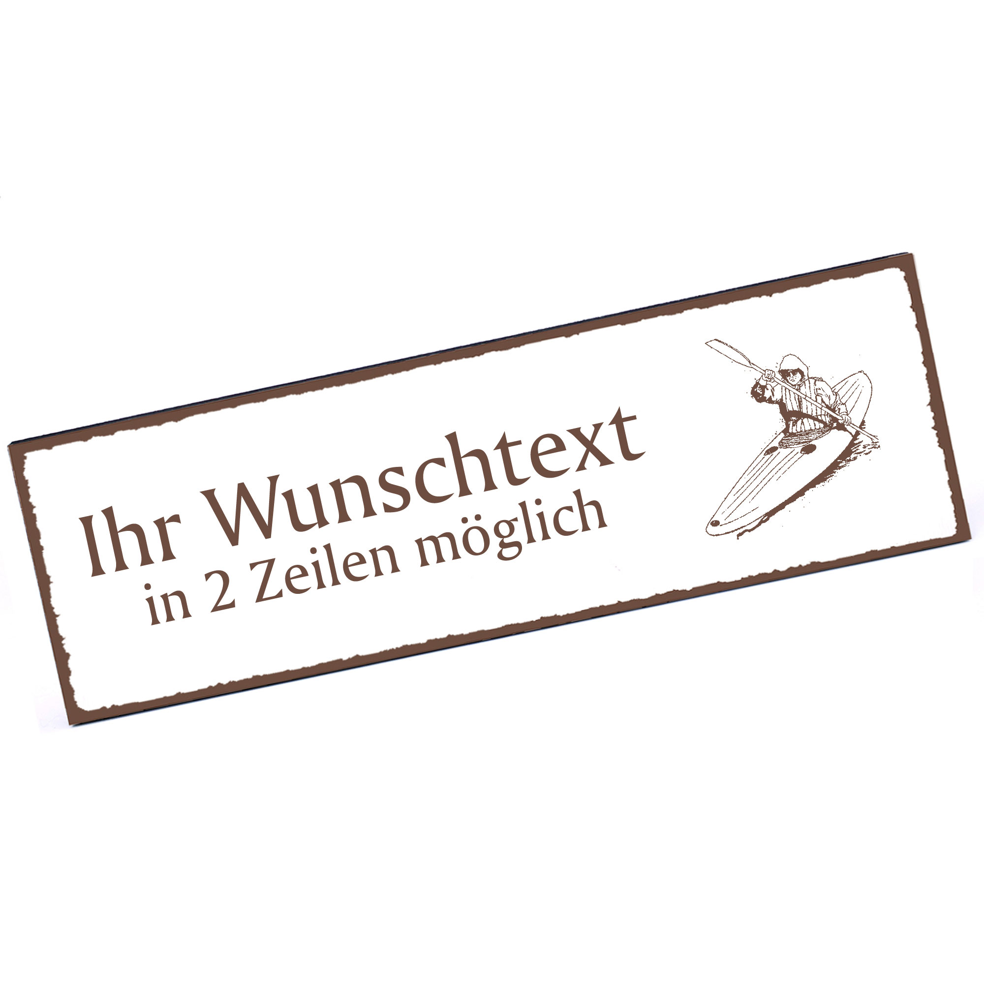 Türschild Kanu  Namensschild personalisiert mit Gravur - 150mm x 50mm - selbstklebend