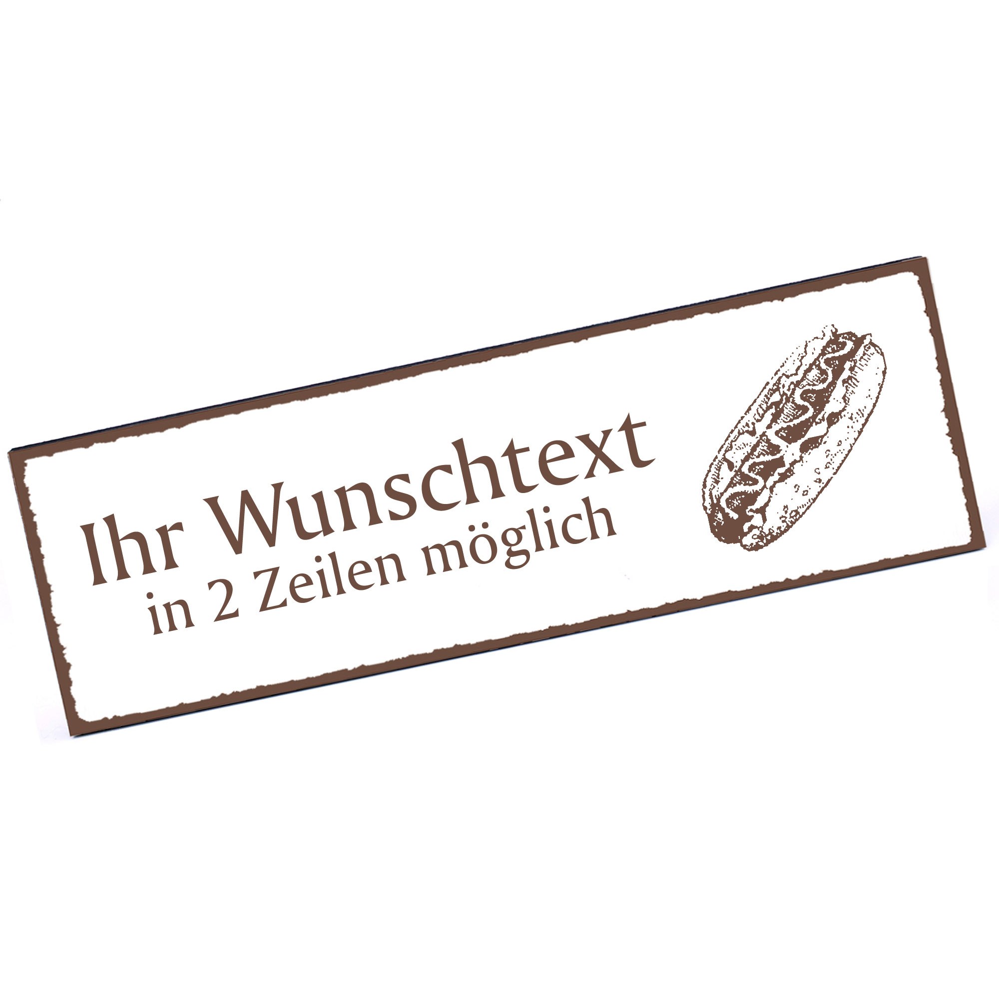 Türschild Hotdog  Namensschild personalisiert mit Gravur - 150mm x 50mm - selbstklebend