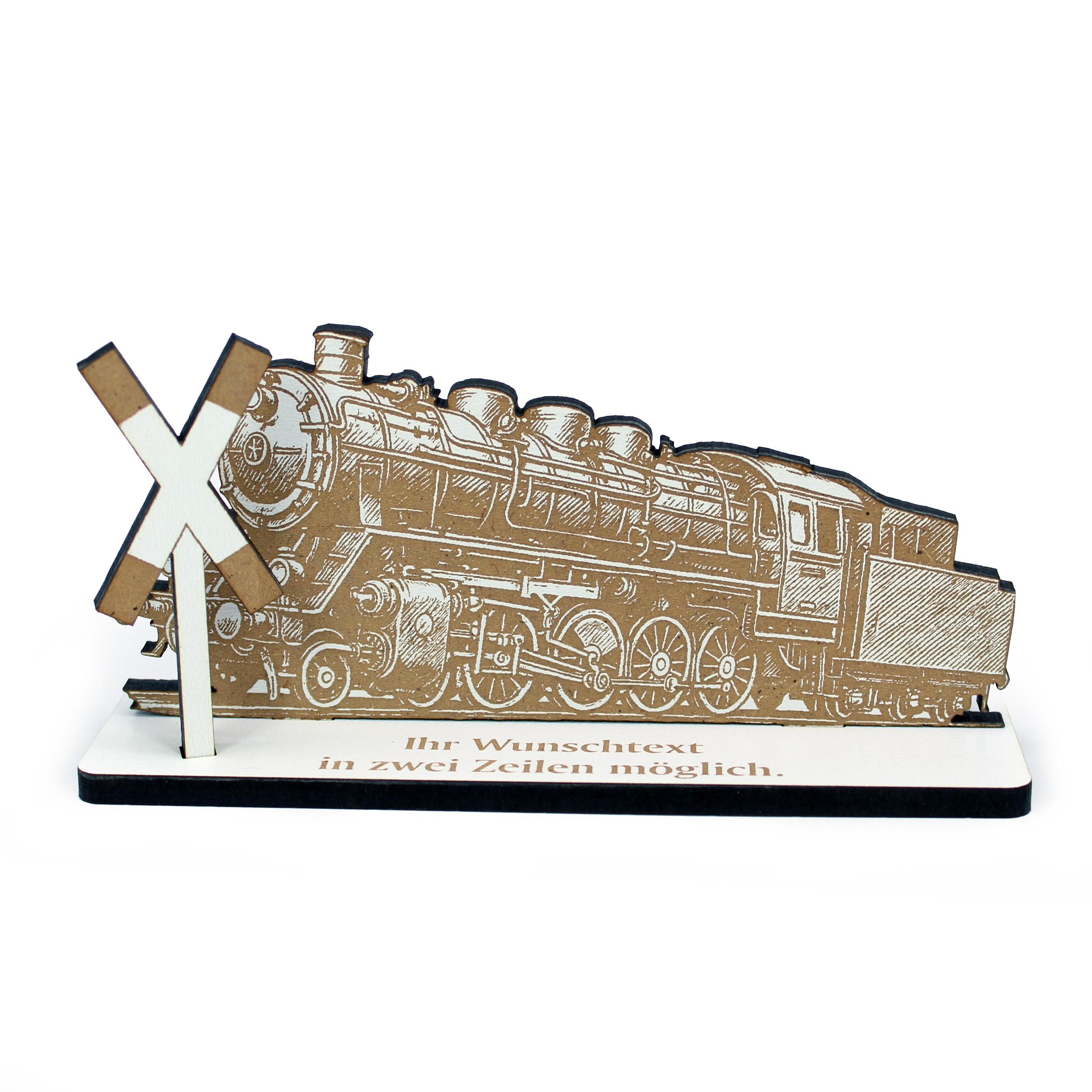 Aufsteller Dampflok nostalgie Eisenbahn Oldtimer Zug – Geldgeschenk Geschenk 15x7 cm