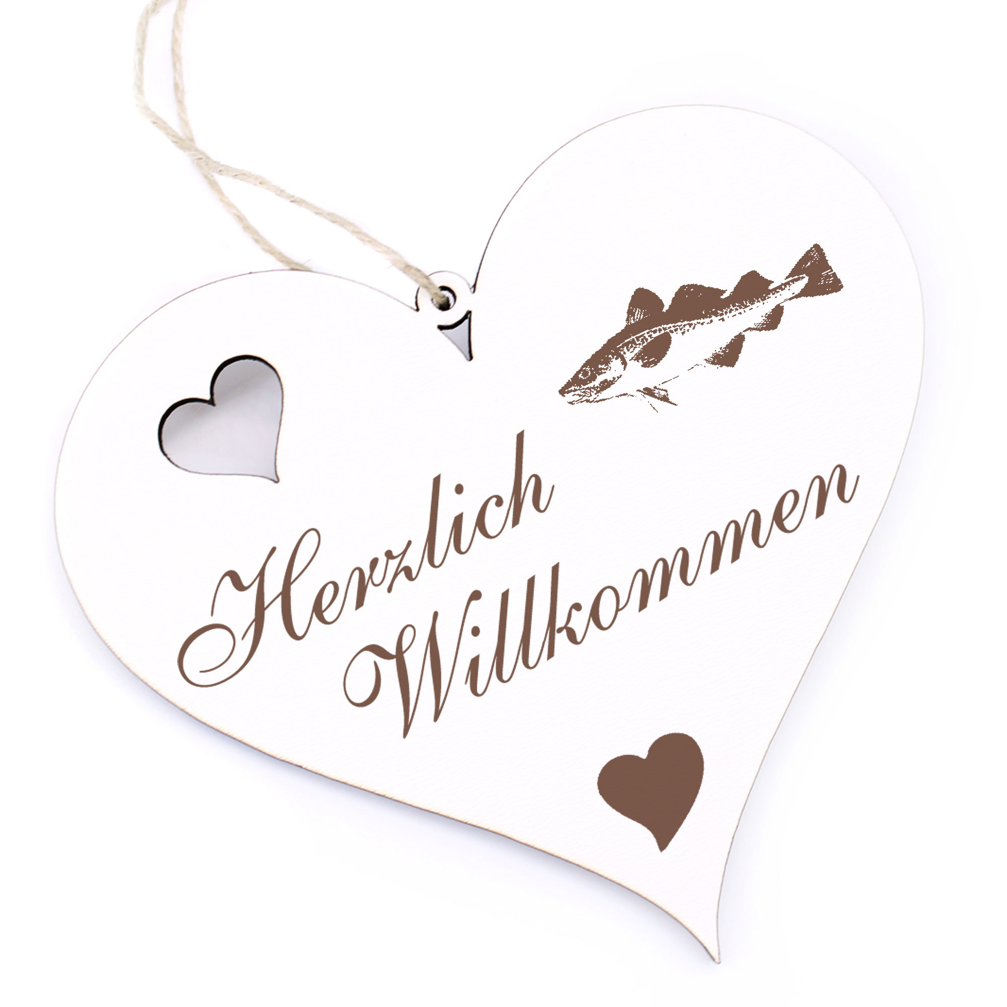 Herzlich Willkommen Schild - Dorsch - Deko Herz Holz