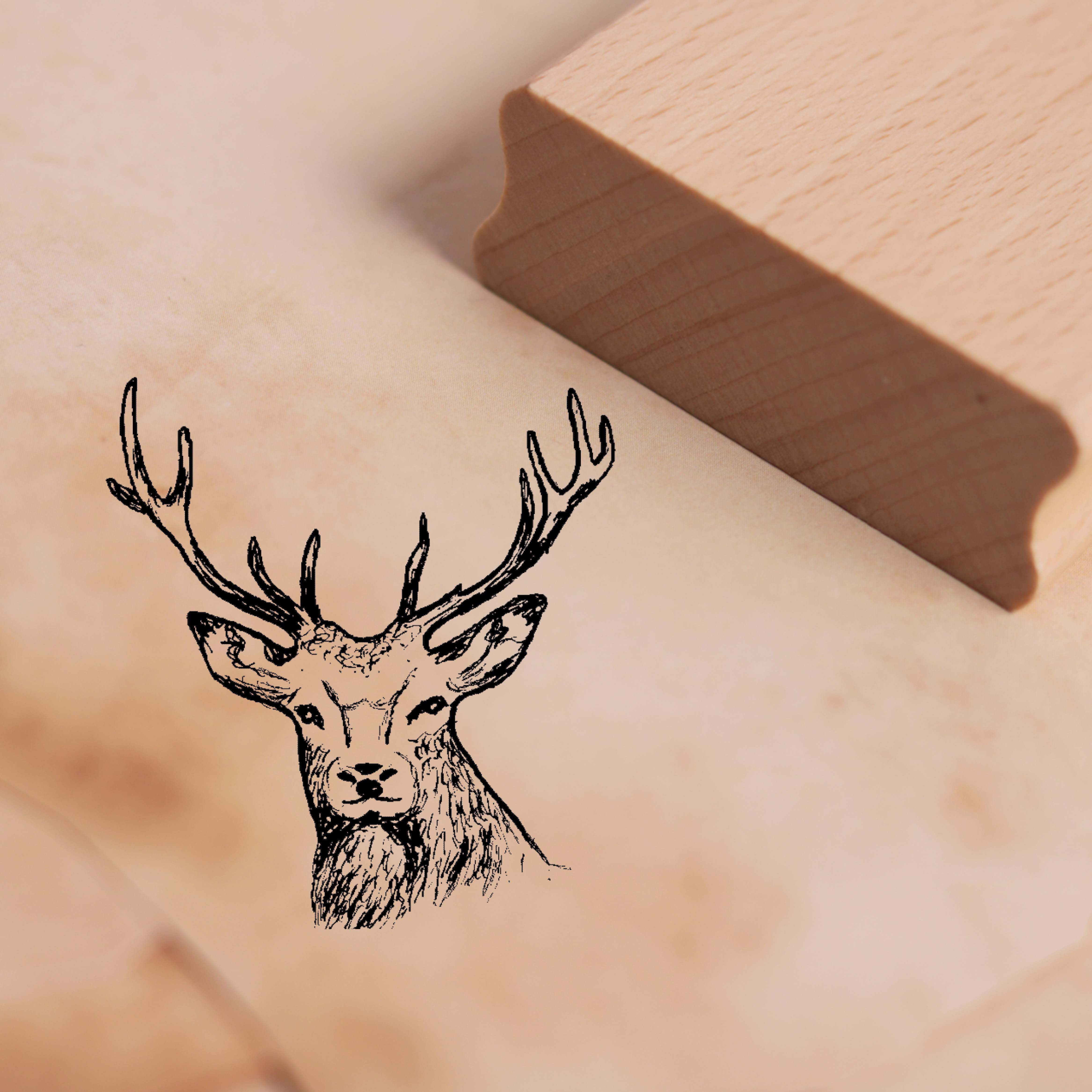 Motivstempel Hirschkopf Stempel 45 x 48 mm