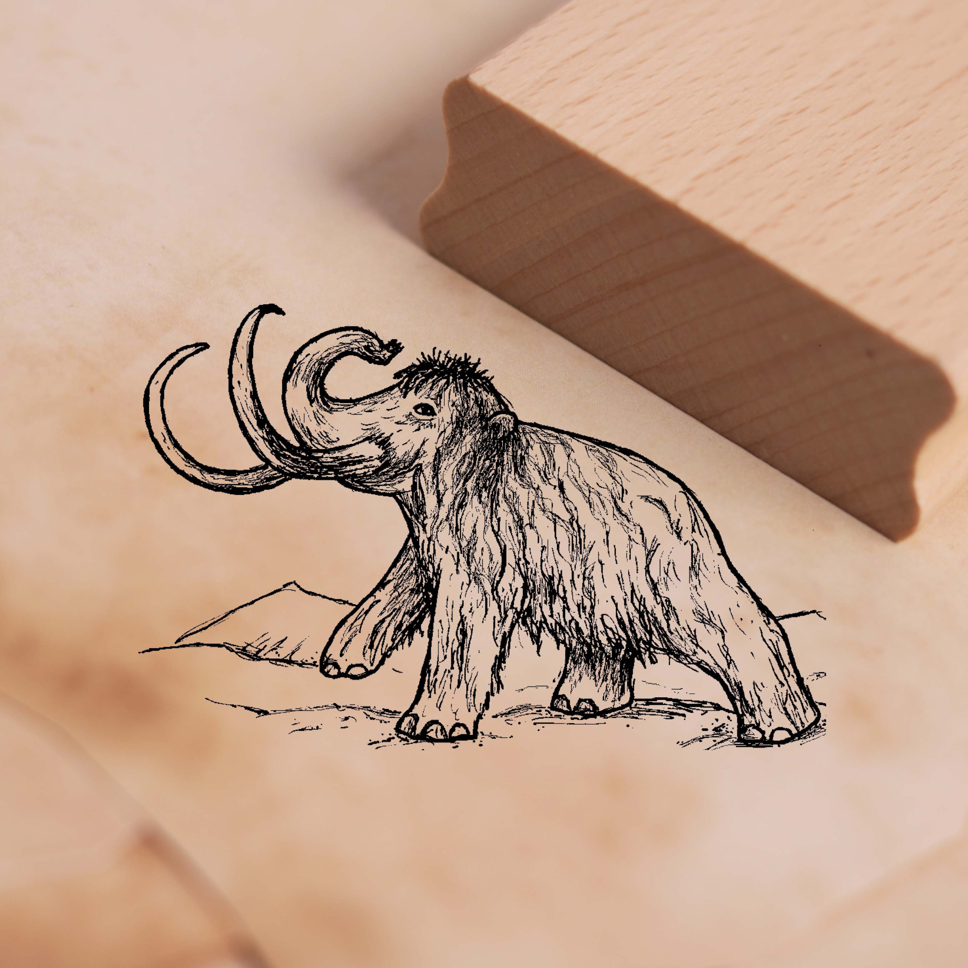 Motivstempel Mammuthus - Stempel Holzstempel 58 x 38 mm