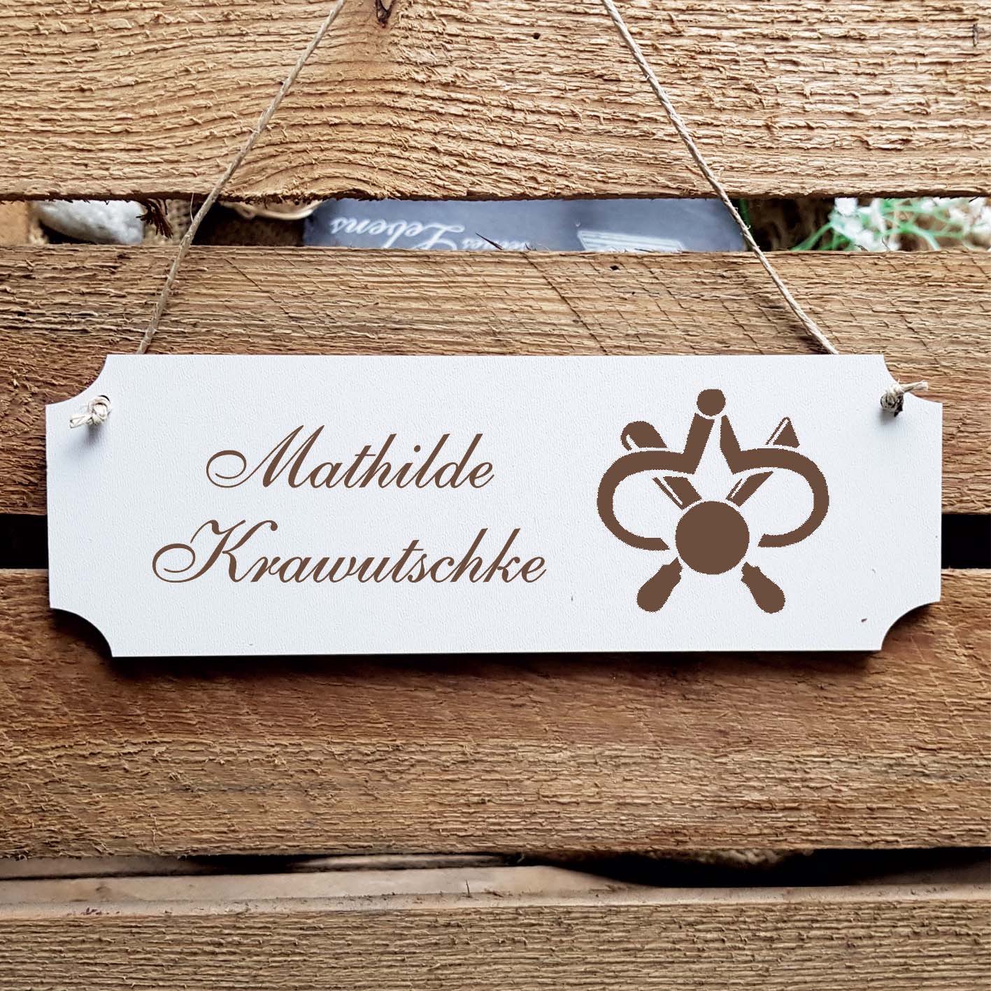 Schild « Drechsler Drechslerei » Namensschild Türschild zum Anhängen - 20 x 6,7 cm