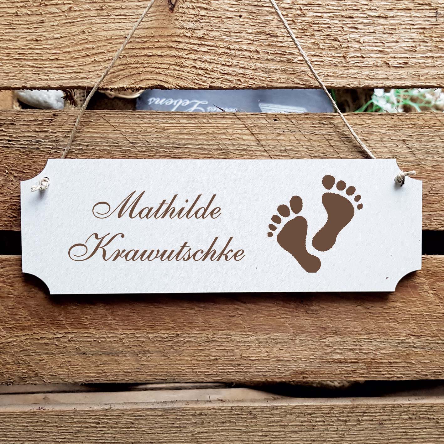 Schild « Füße Fußpflege Praxis 01 » Namensschild Türschild zum Anhängen - 20 x 6,7 cm