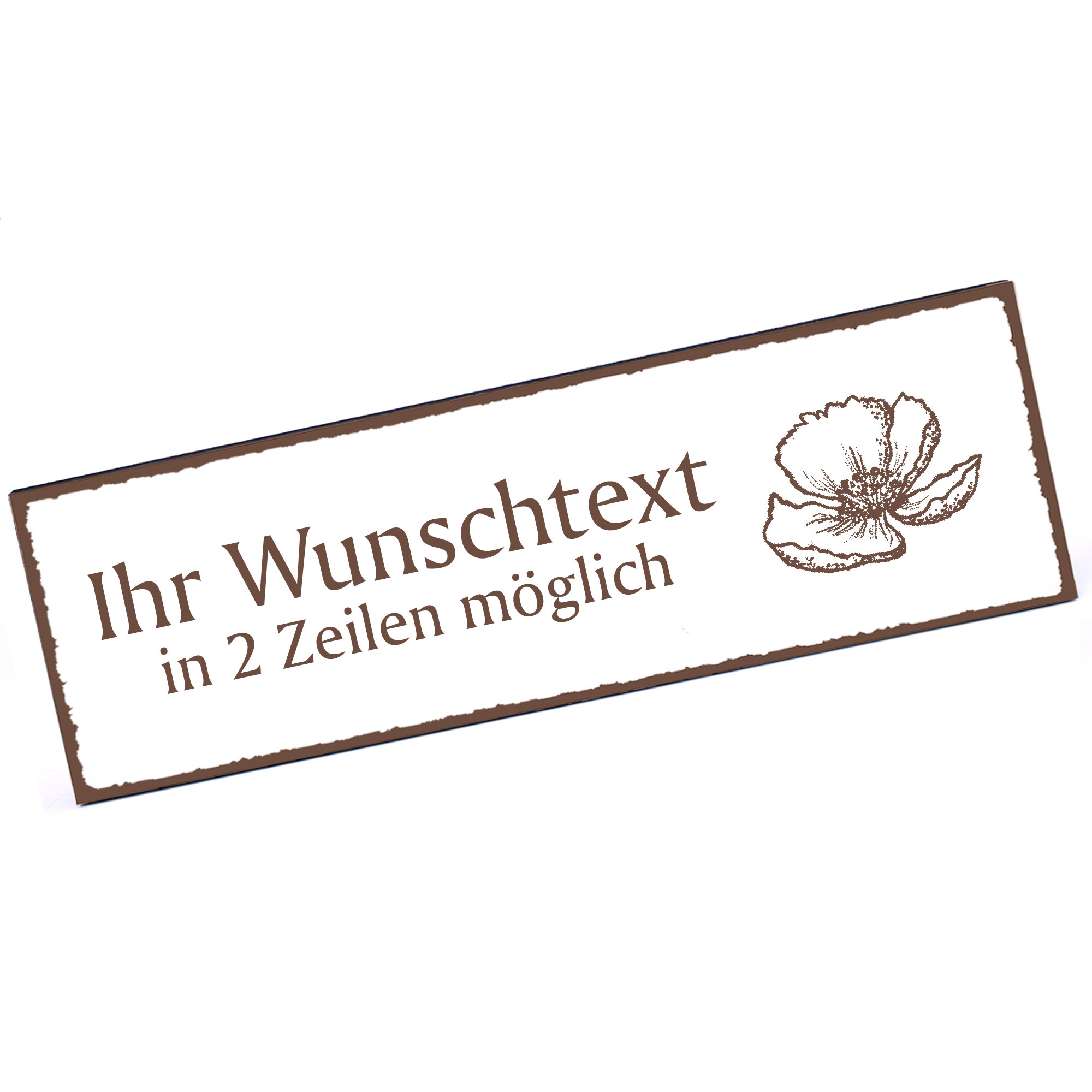 Türschild Zistrose  Namensschild personalisiert mit Gravur - 150mm x 50mm - selbstklebend